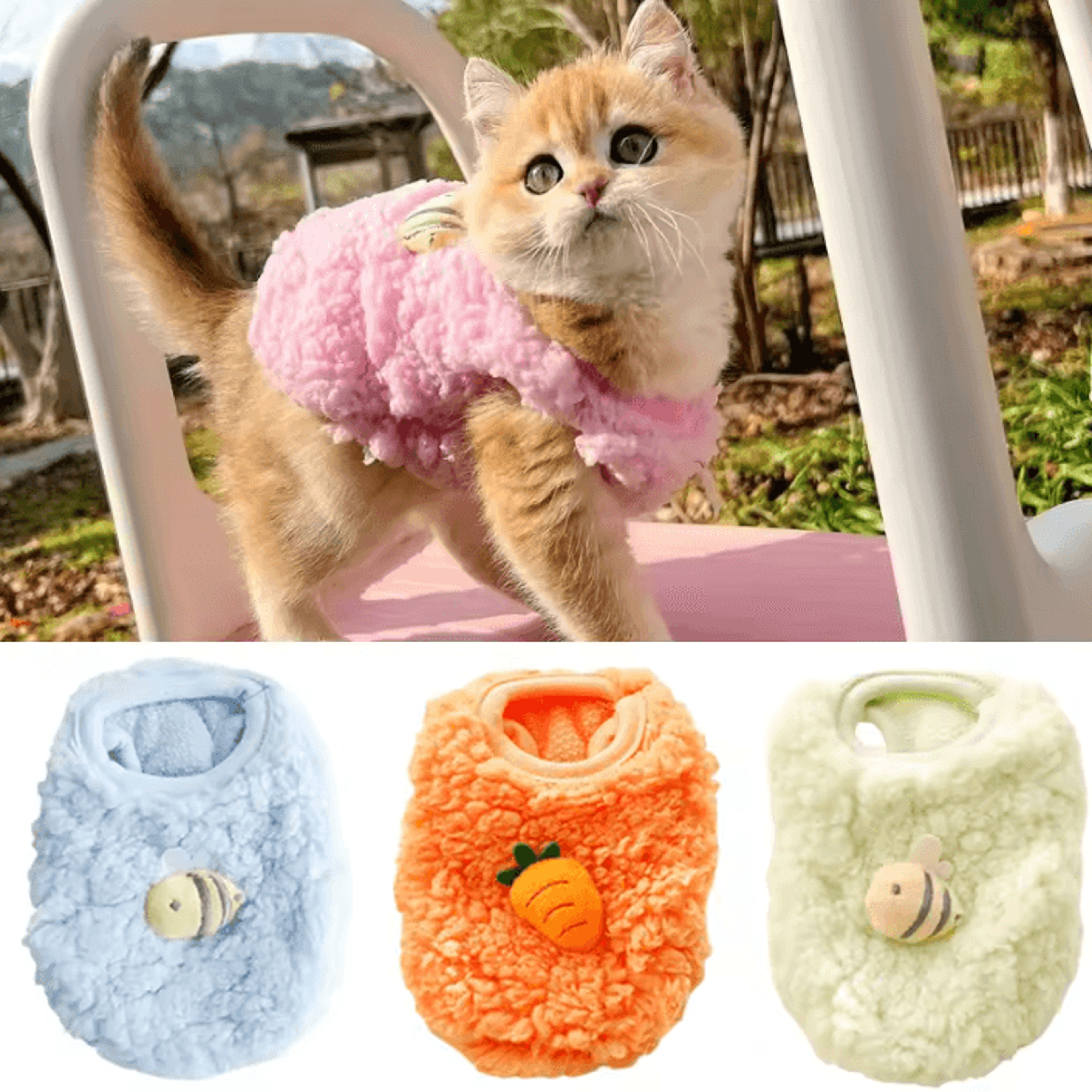 cozypaws velvet pet sweater for kittens & small pets