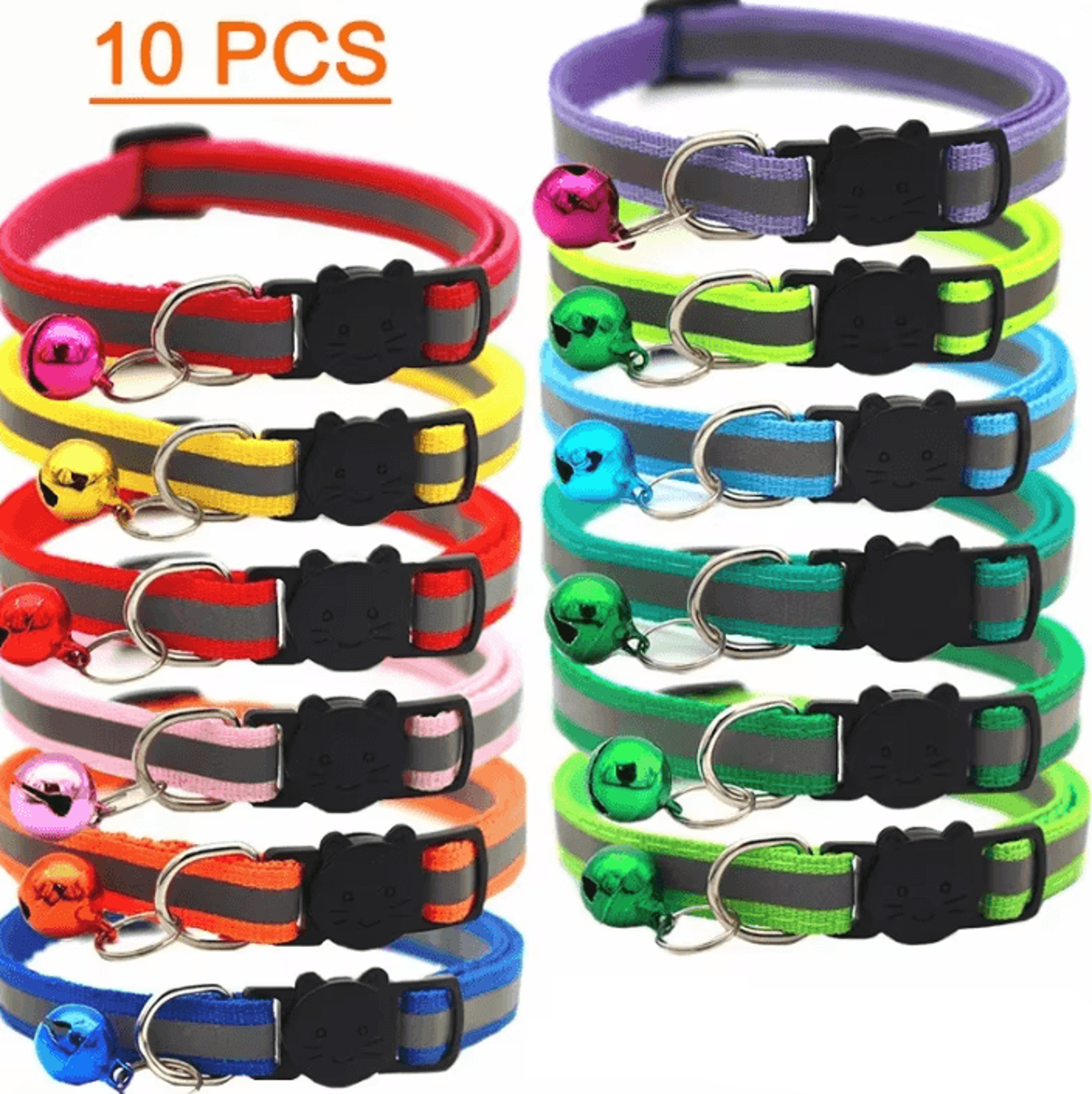 colorpop adjustable cat & kitten collar set with bell