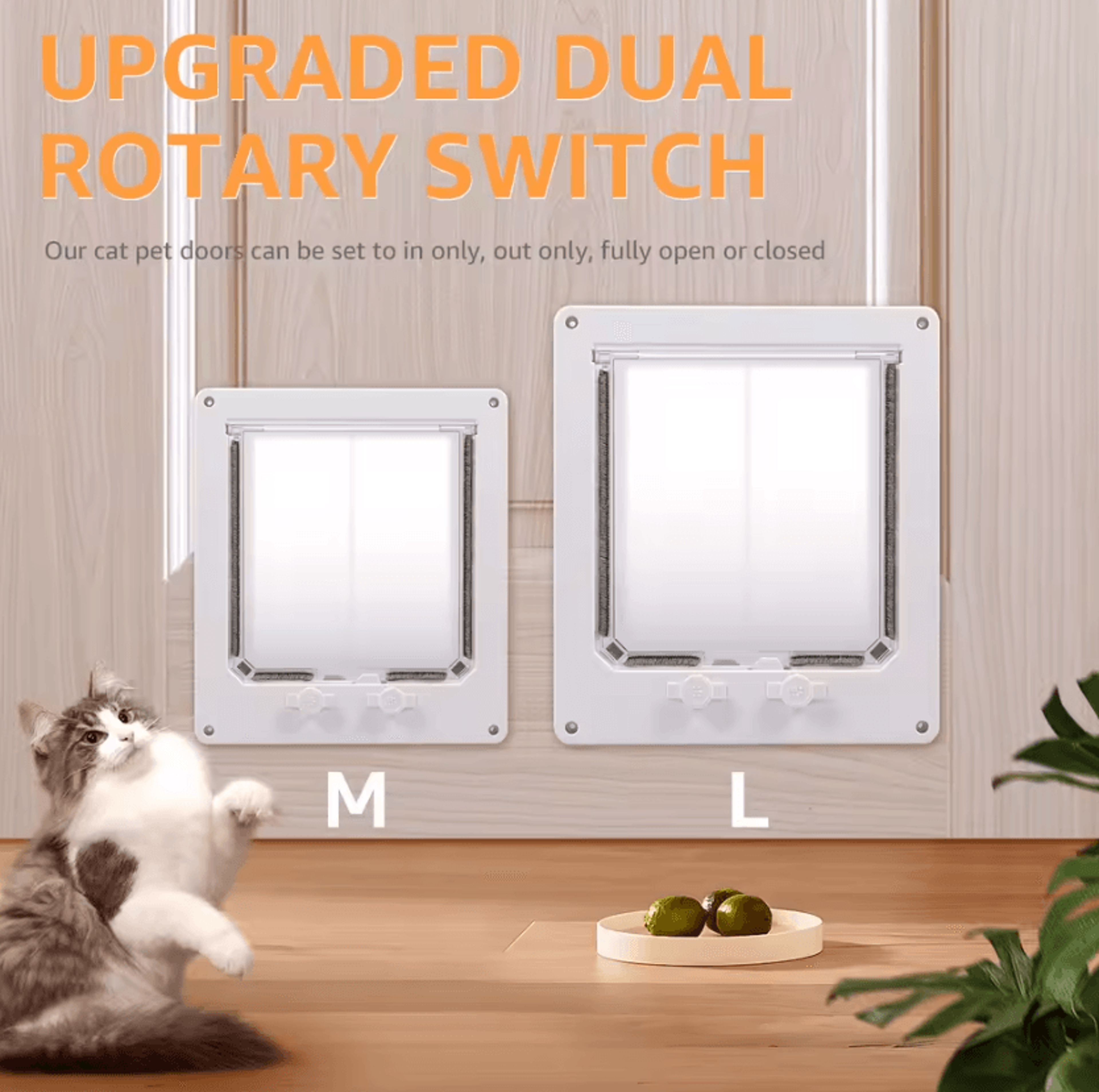 4-way locking cat door for interior doors