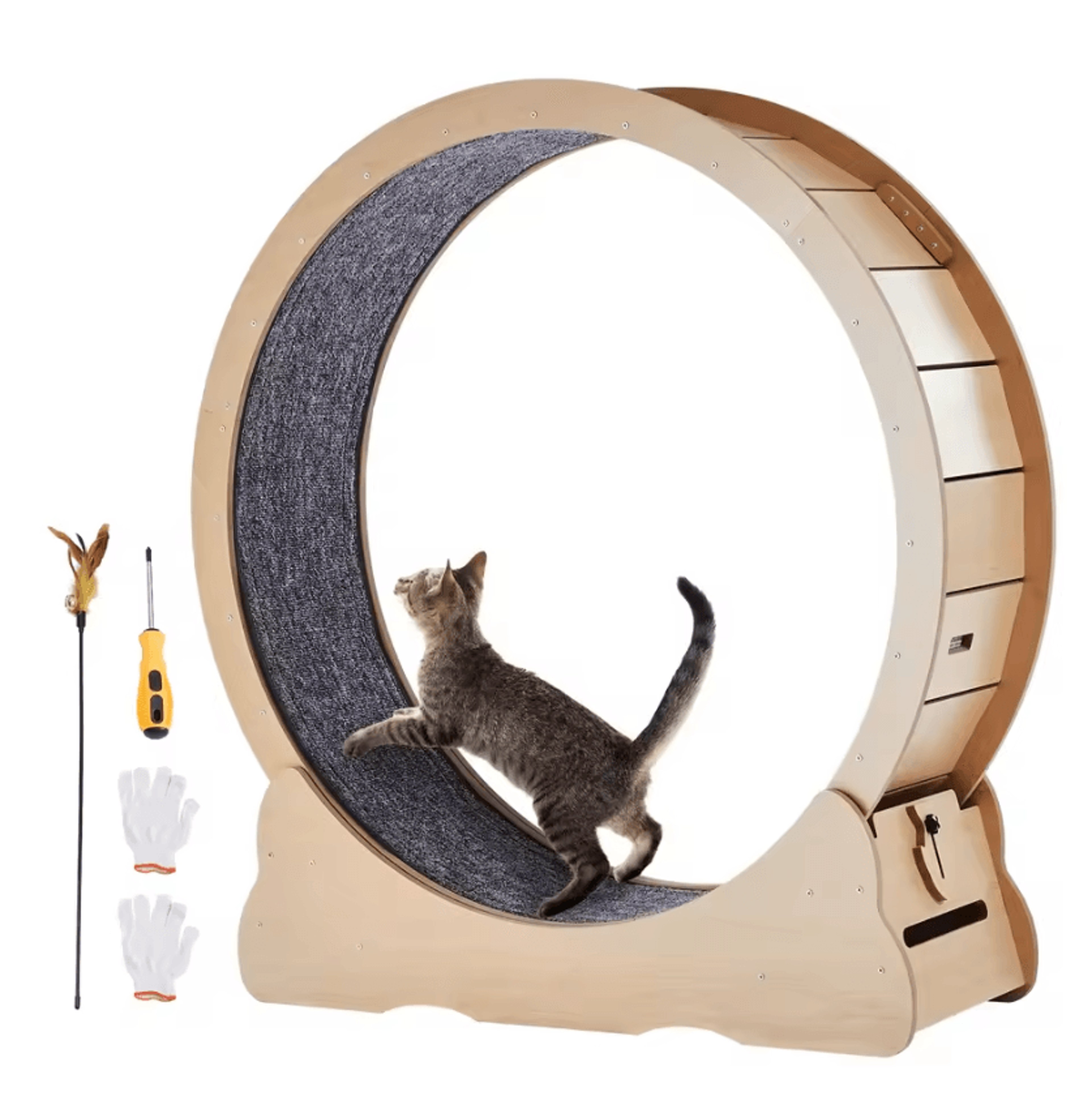 whiskerrunner wooden cat exercise wheel