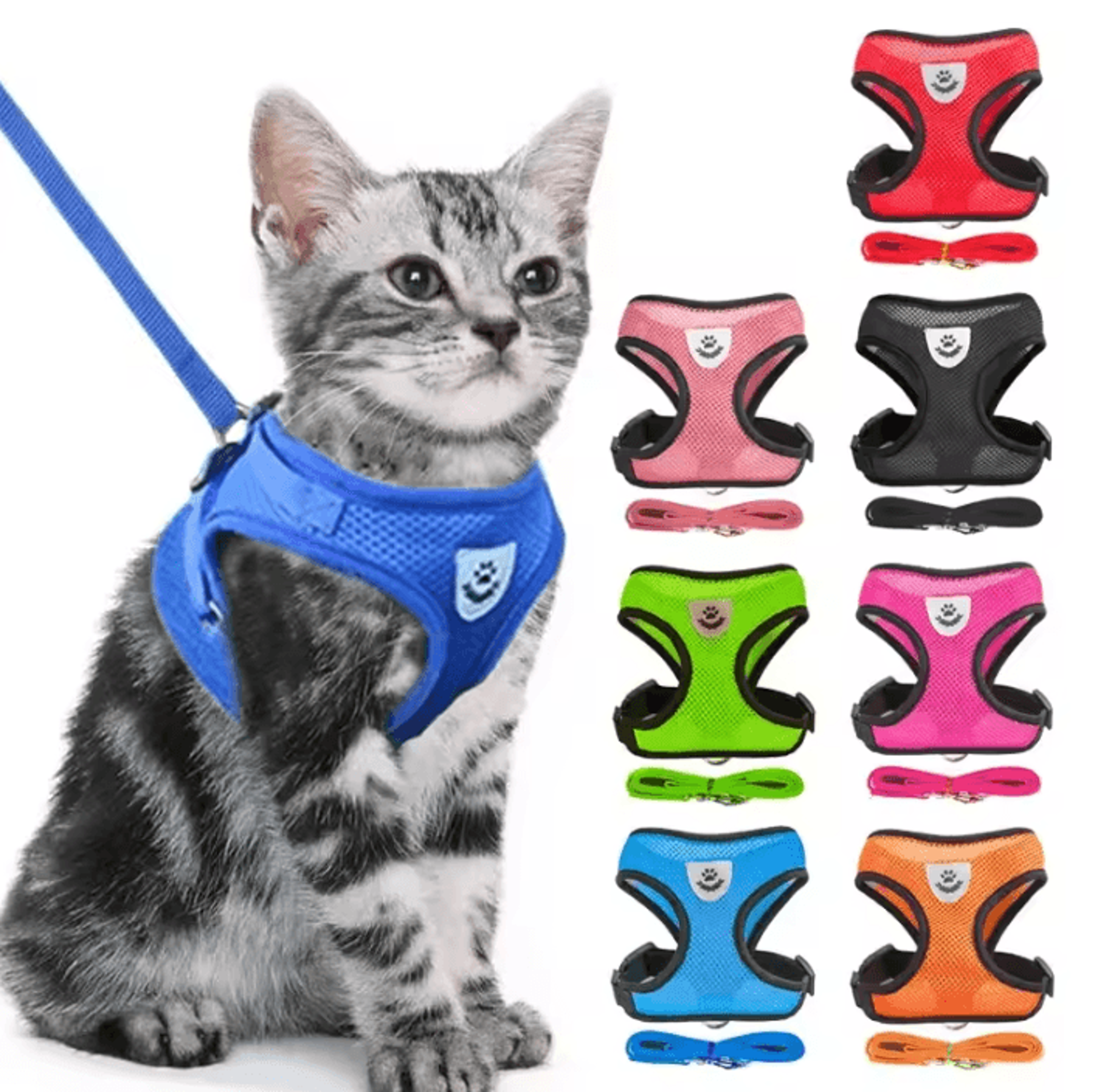 airfit breathable mesh pet harness & leash set