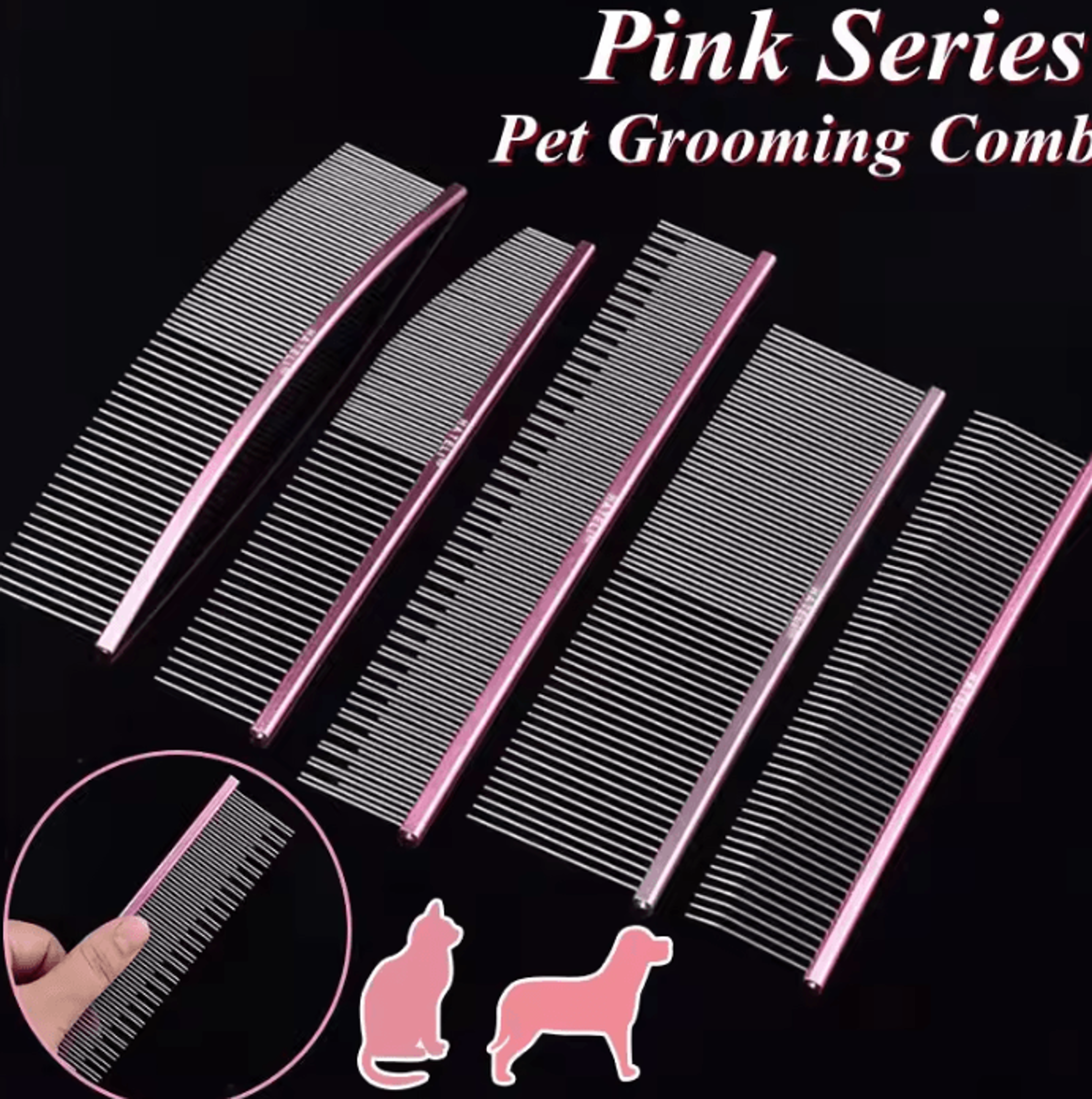 furcare professional stainless steel grooming comb