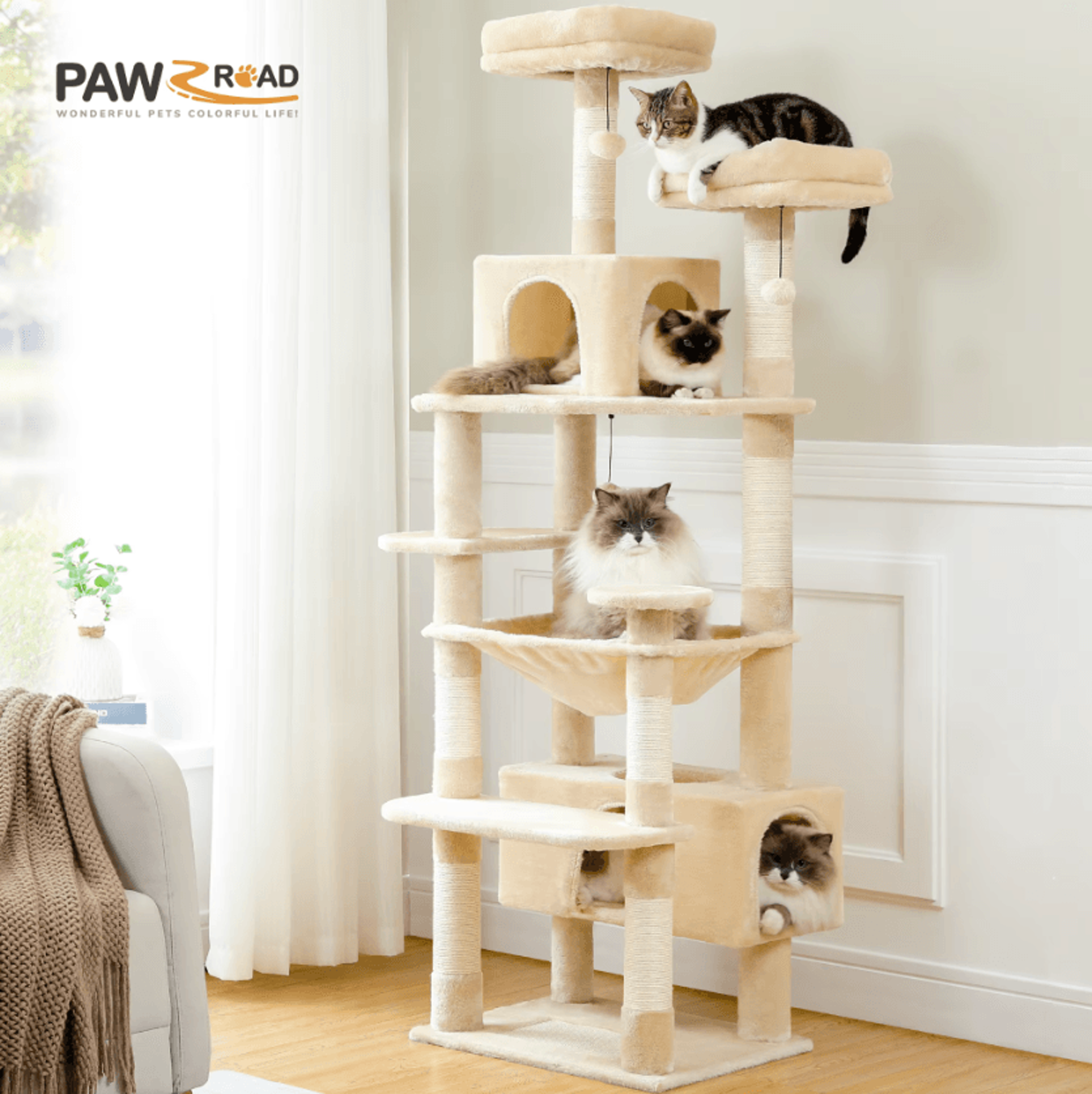 skyclimb multi-level cat tree tower