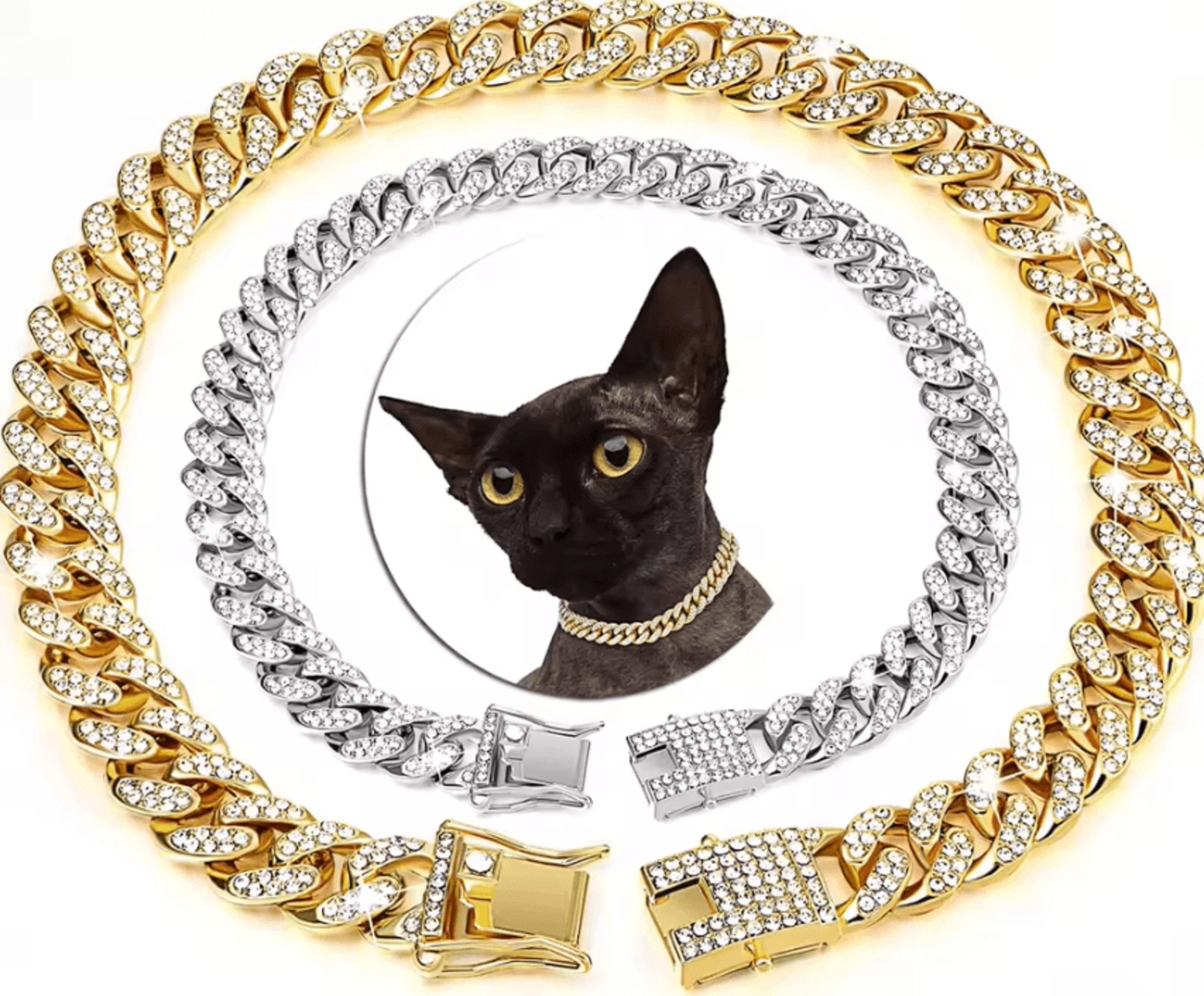 royalpaws cuban link rhinestone pet necklace