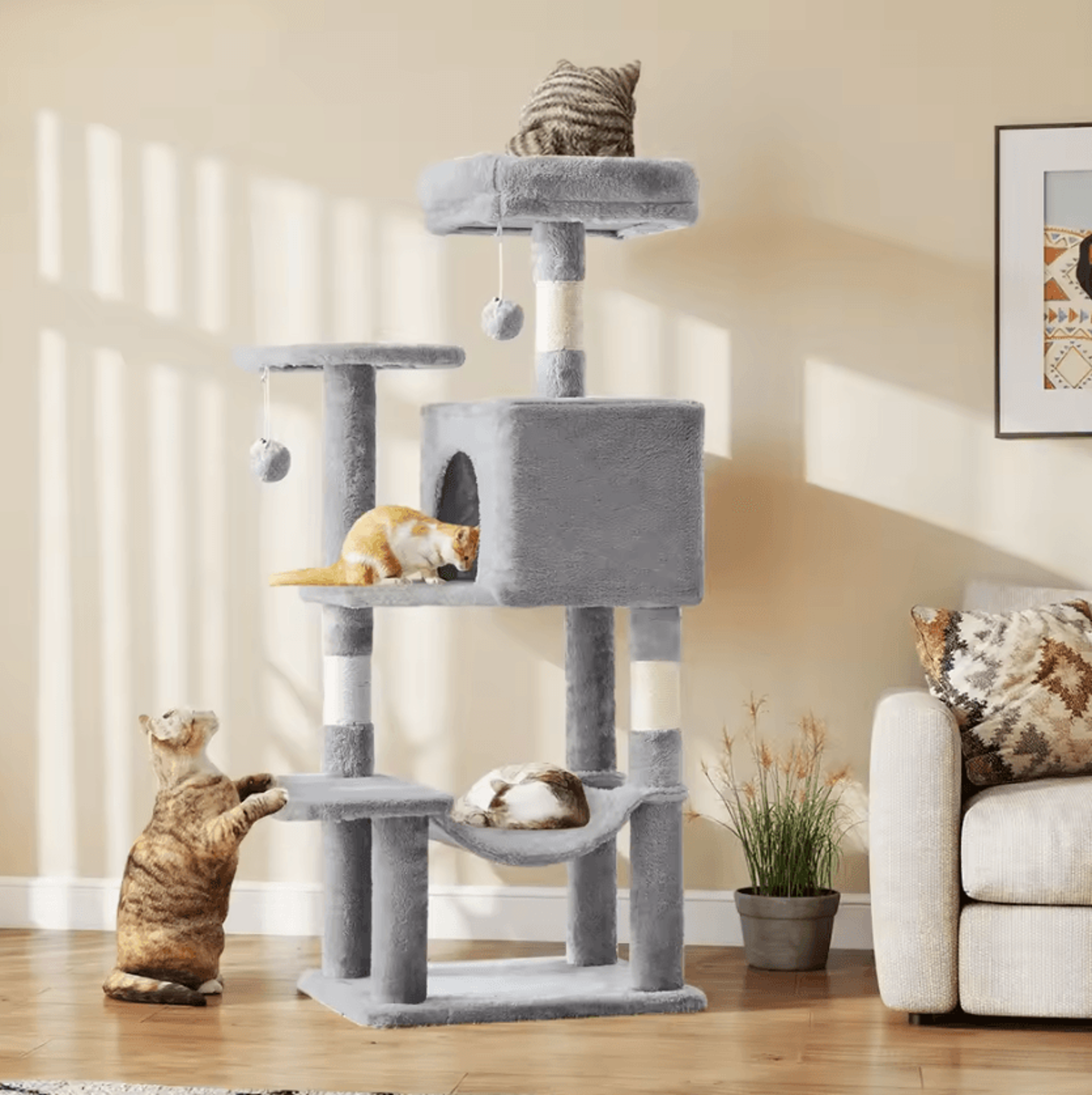 skycastle 44-inch multi-level cat tree tower