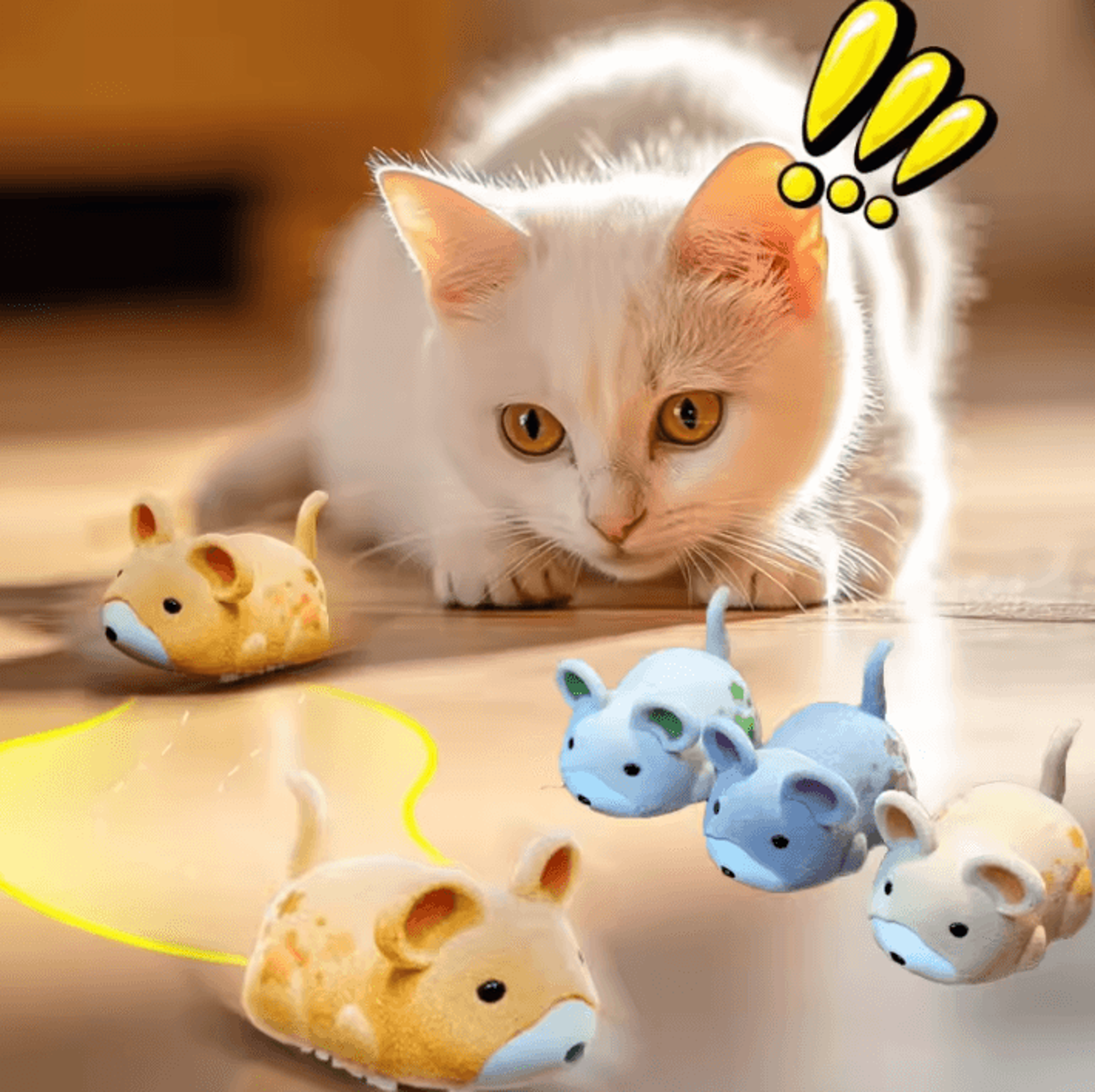 catchase rechargeable interactive moving mouse toy for indoor cats