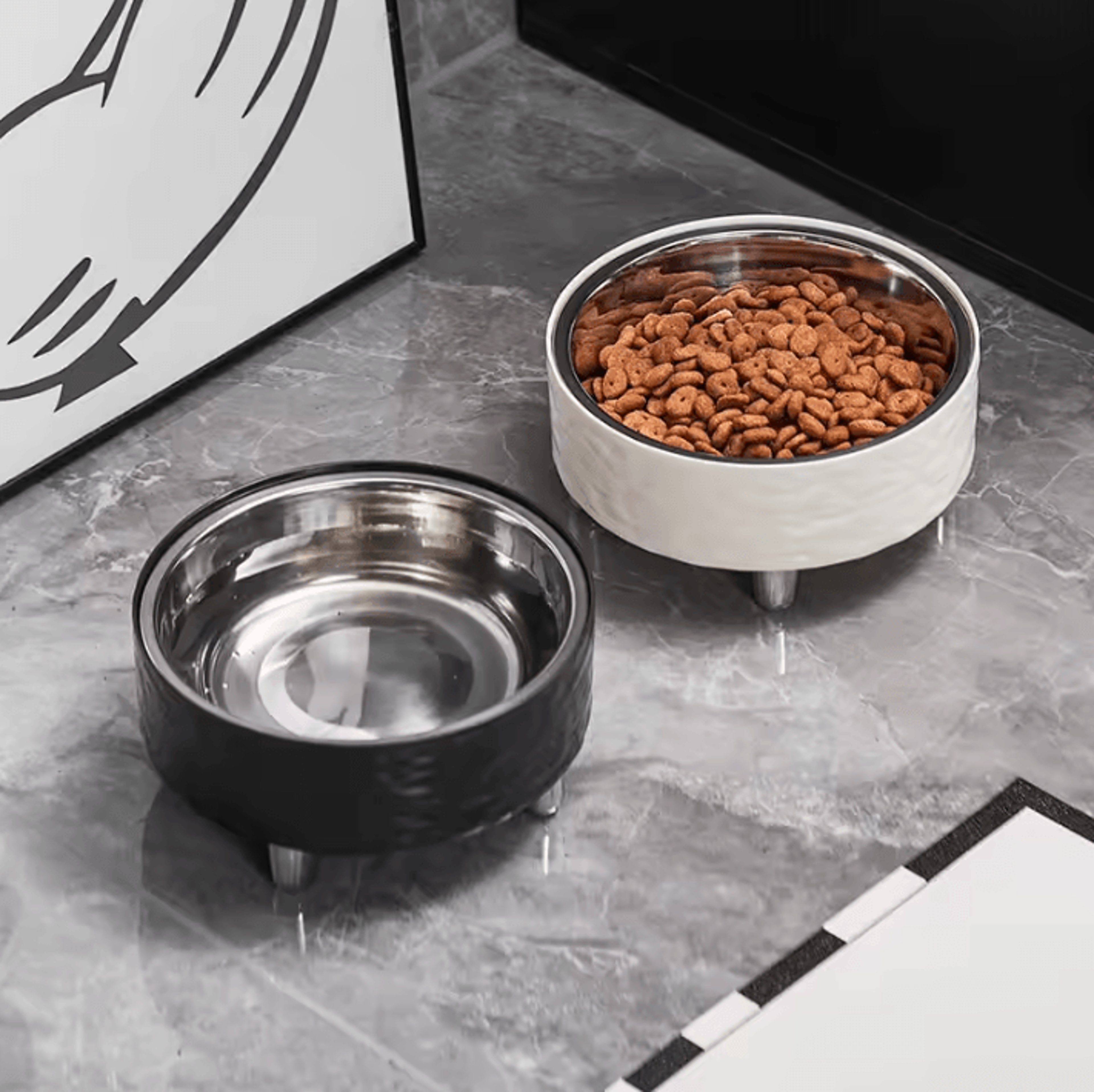 ripplerise elevated stainless steel pet bowl