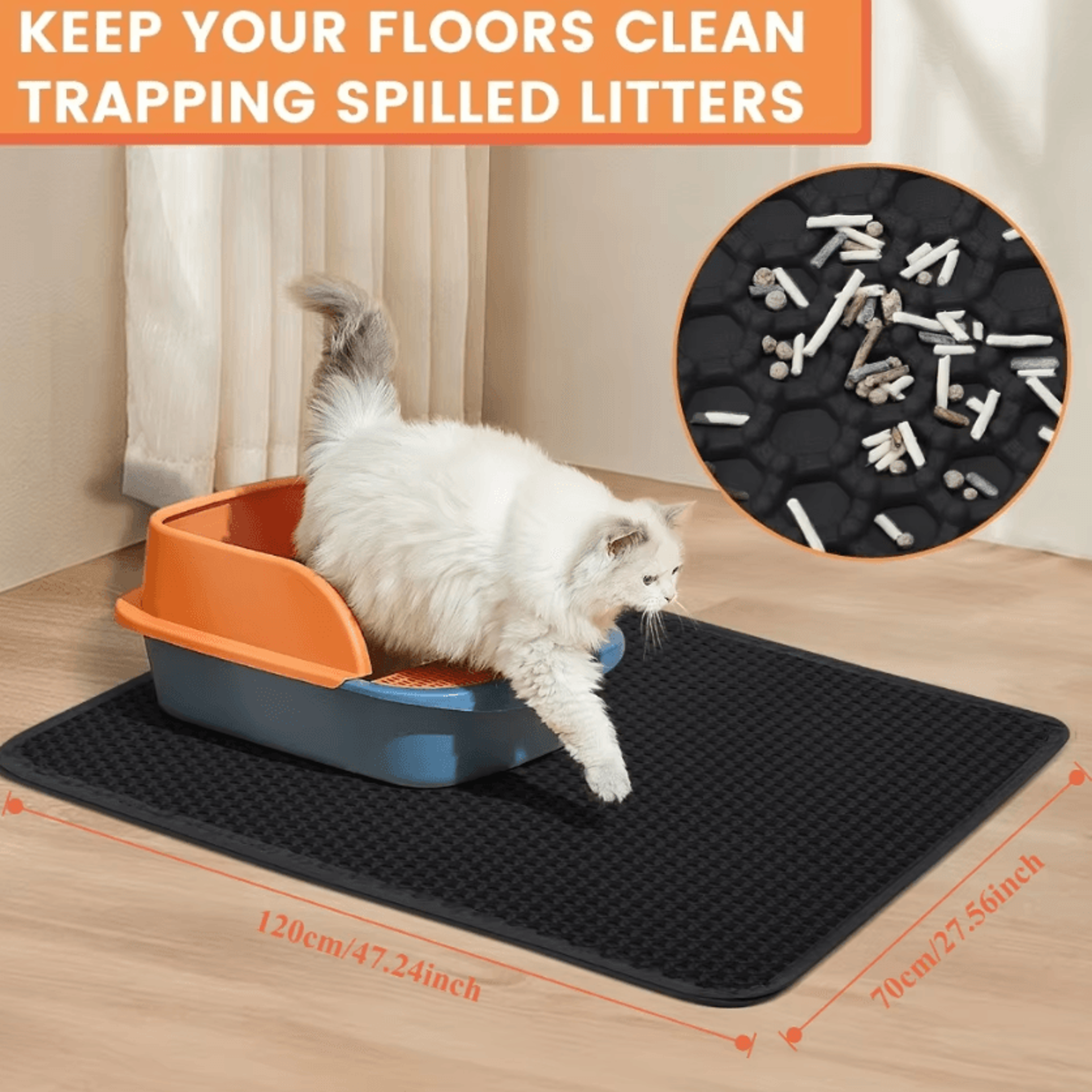 jumboshield waterproof double-layer cat litter mat