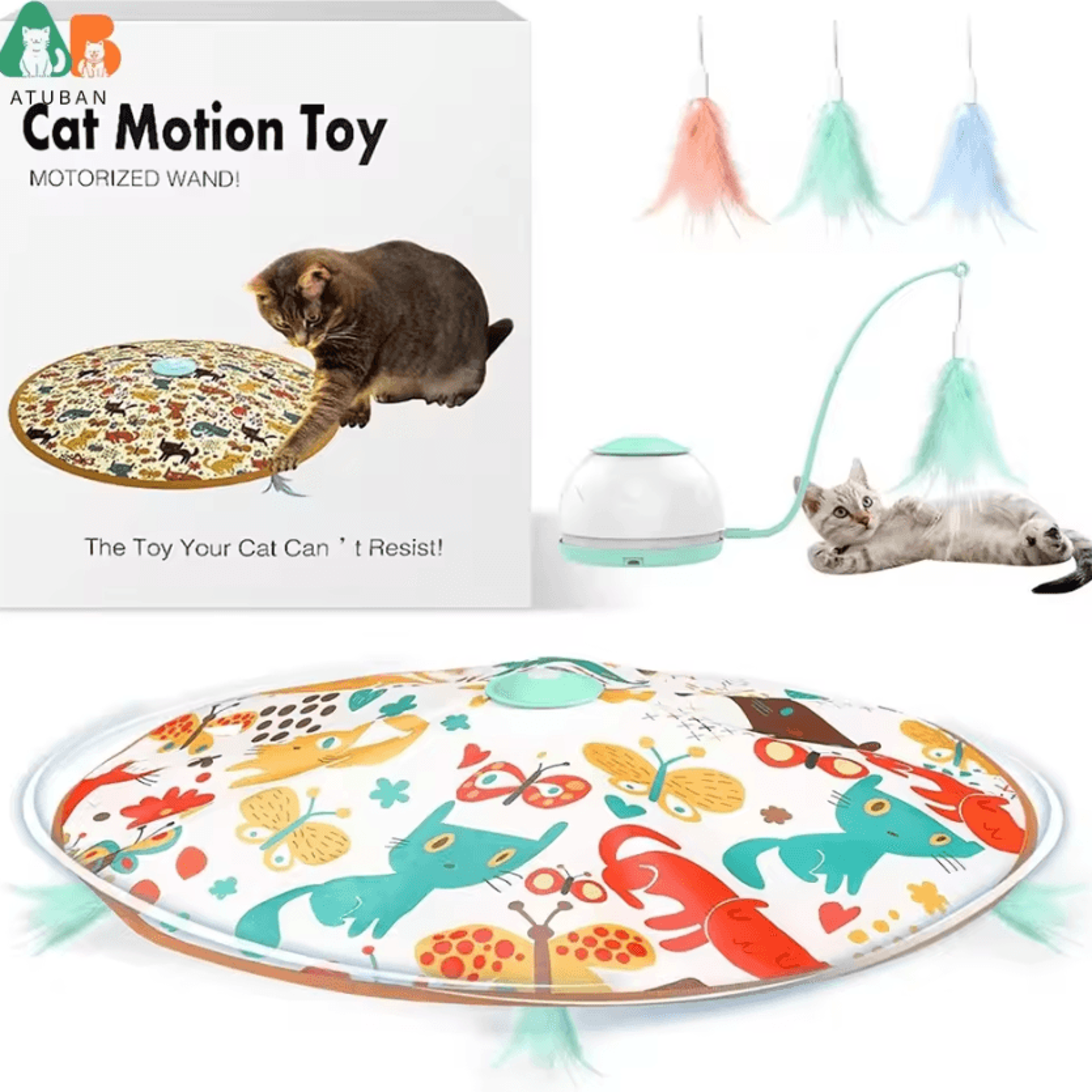 atuban turbowand interactive motion cat toy
