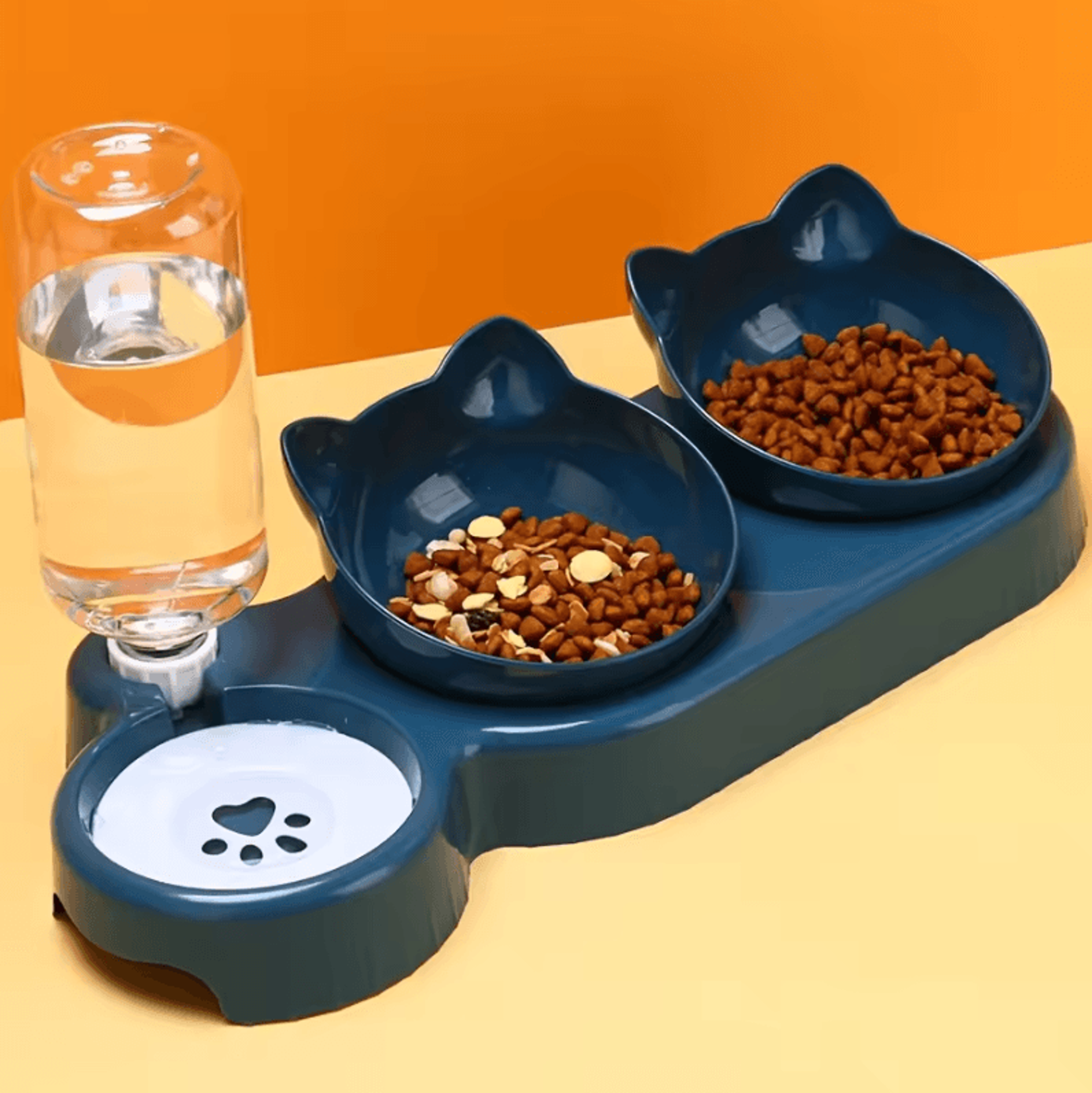 aquatilt 3-in-1 cat food & water bowl station