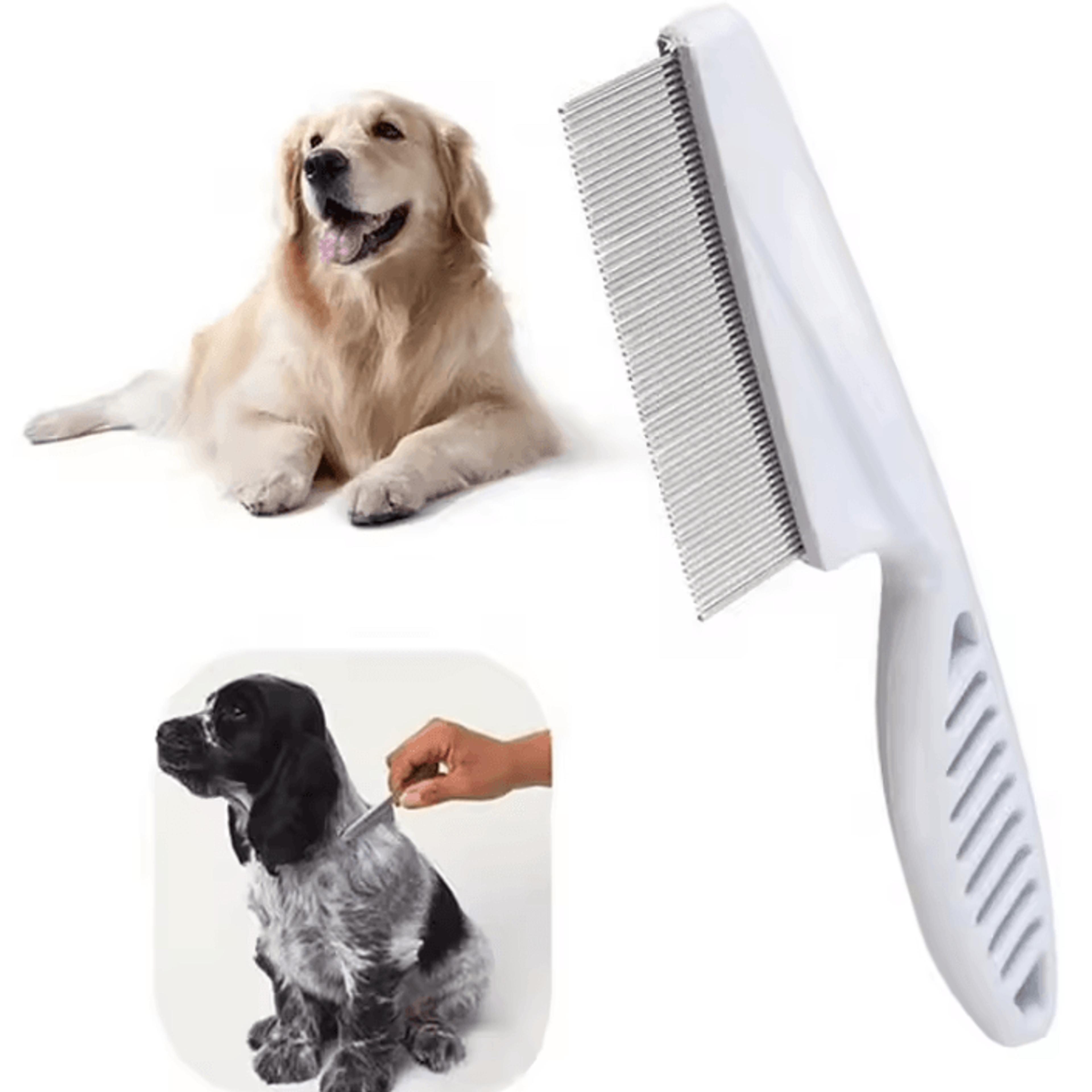 gentlecare stainless steel flea & shedding comb