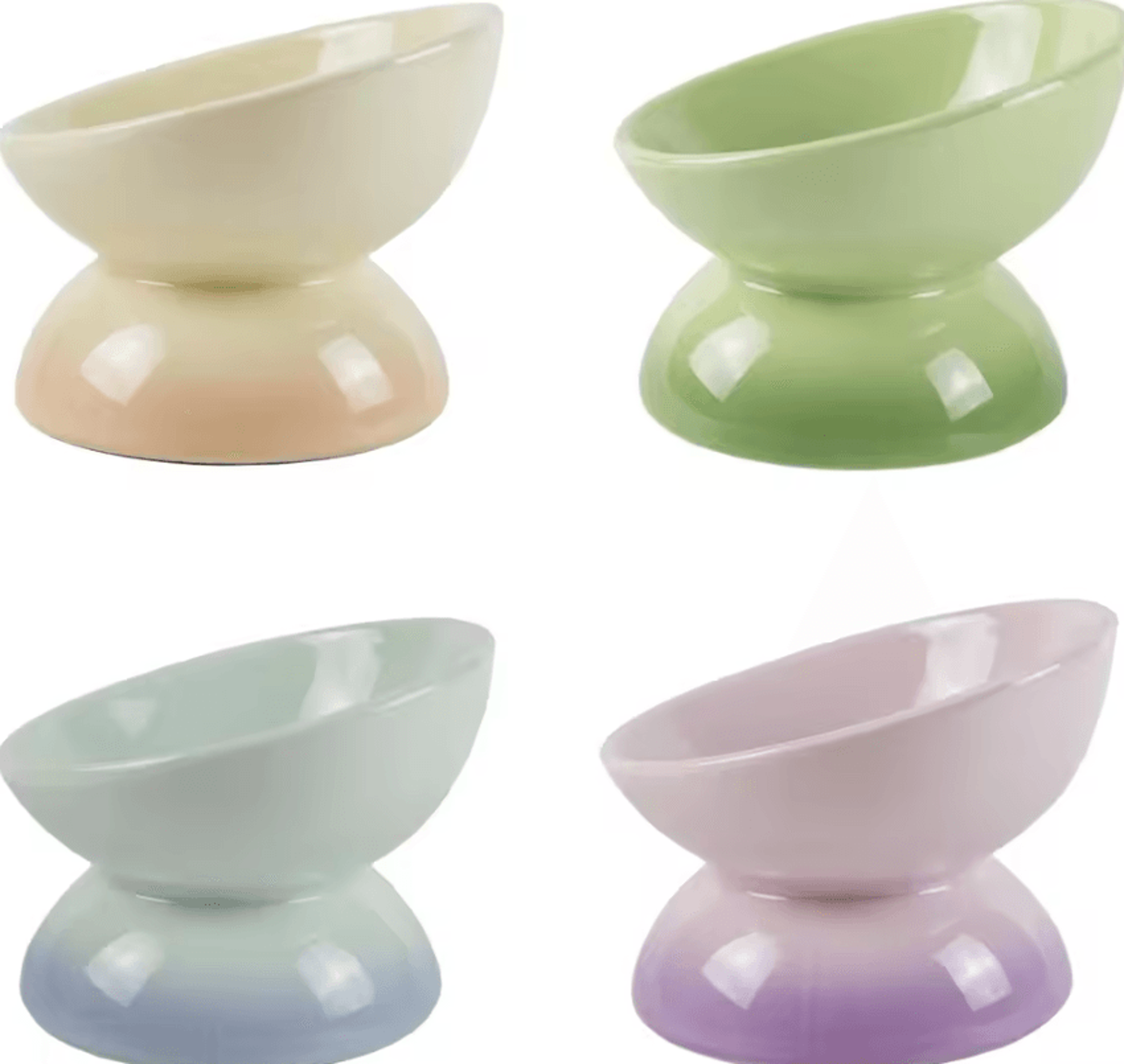 elevaease ceramic tilted cat feeding bowl