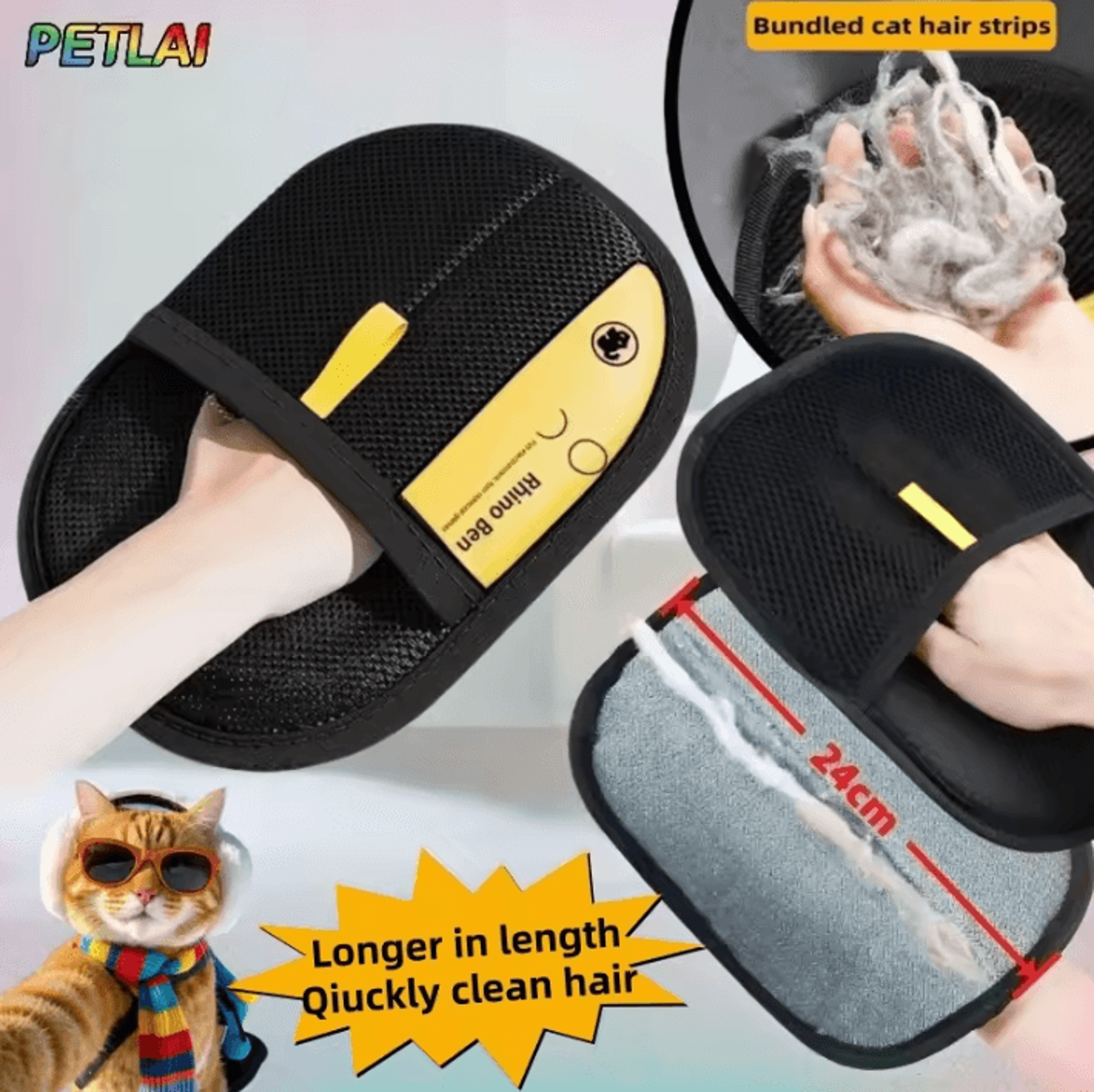 fursweep reusable pet hair removal grooming gloves