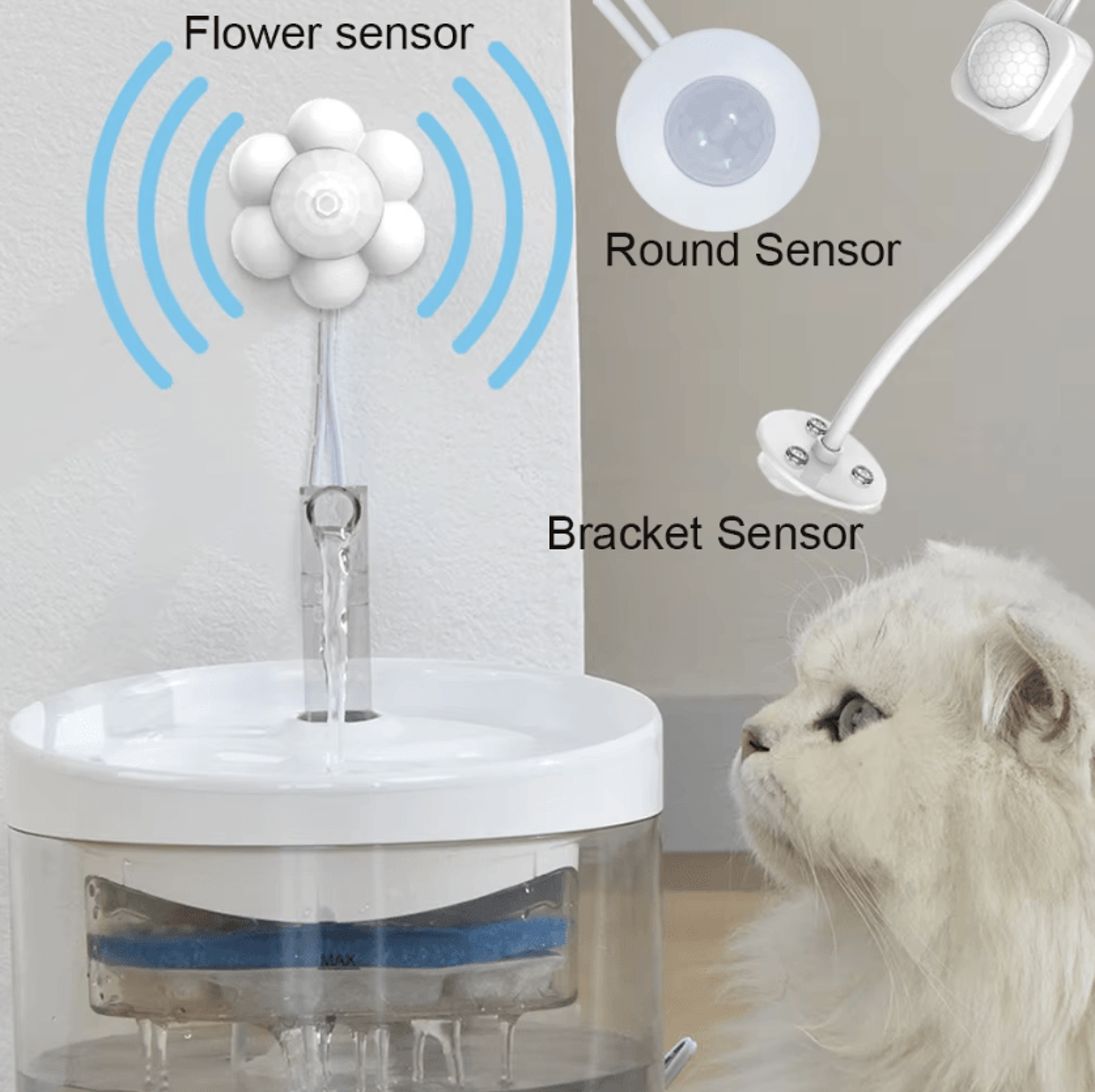 smart motion sensor pet water fountain
