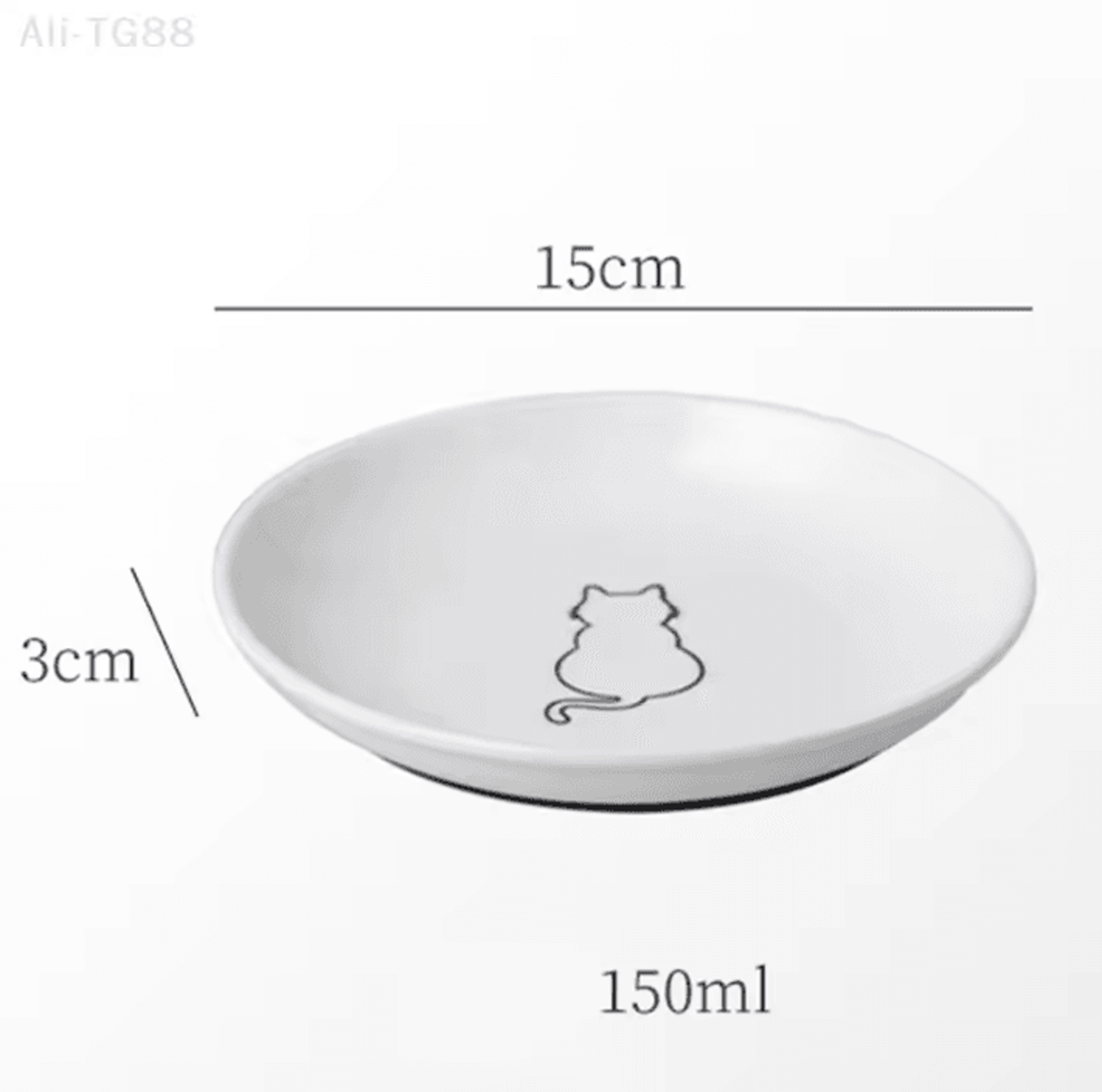 whiskercare ceramic kitten feeding bowl with non-slip silicone mat
