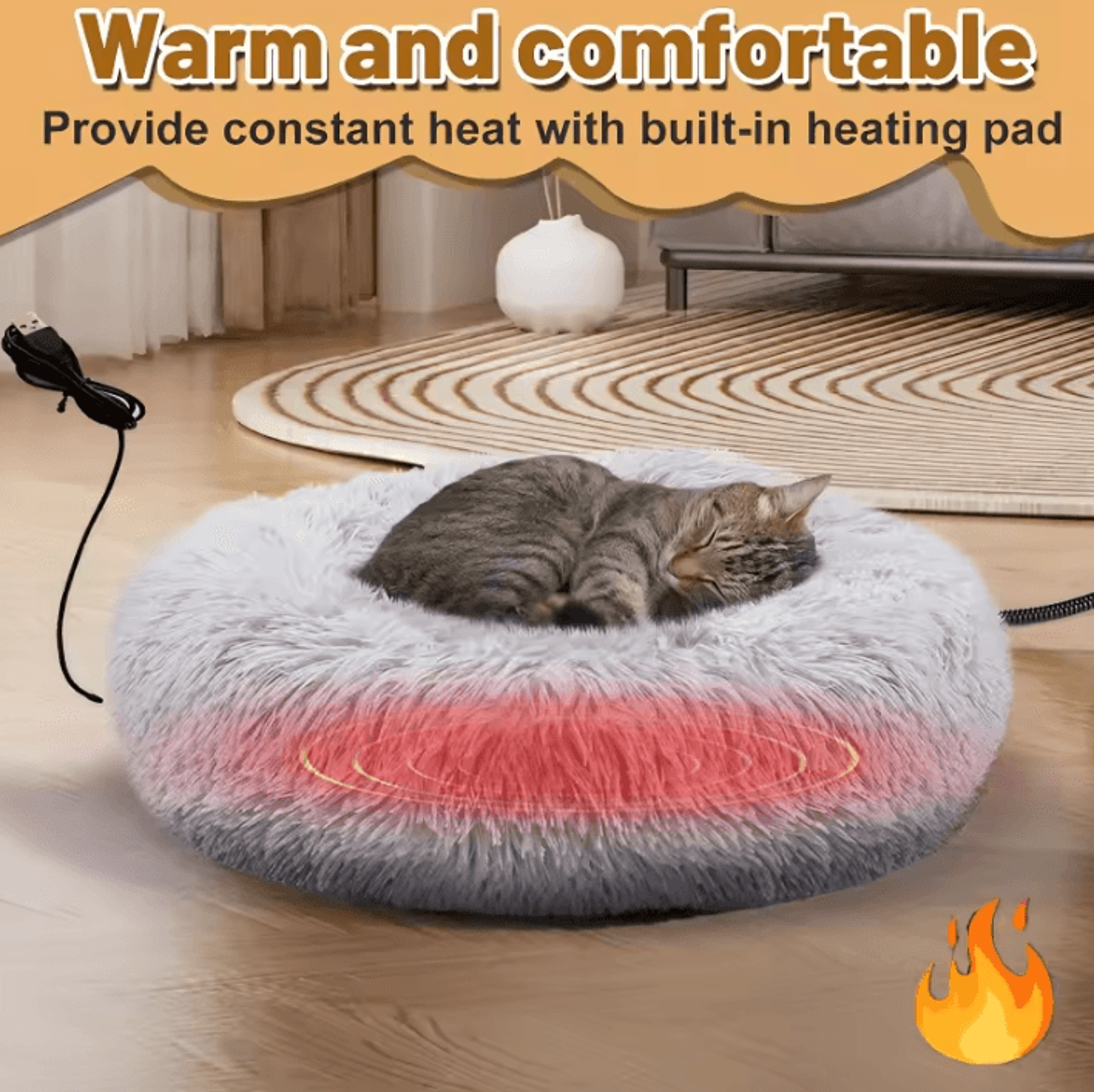 warmnest usb heated pet bed