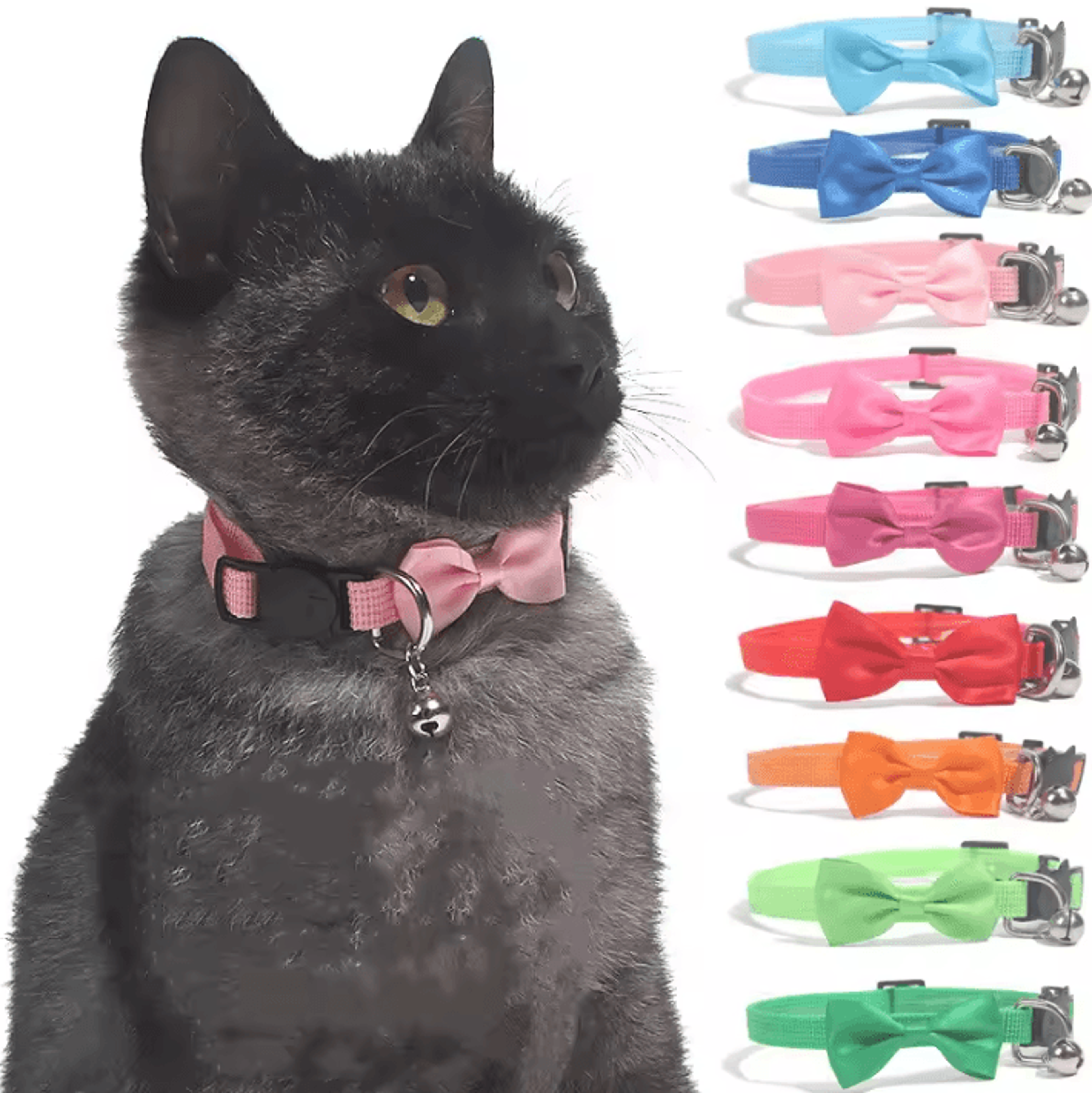 charmingbell adjustable bow cat collar