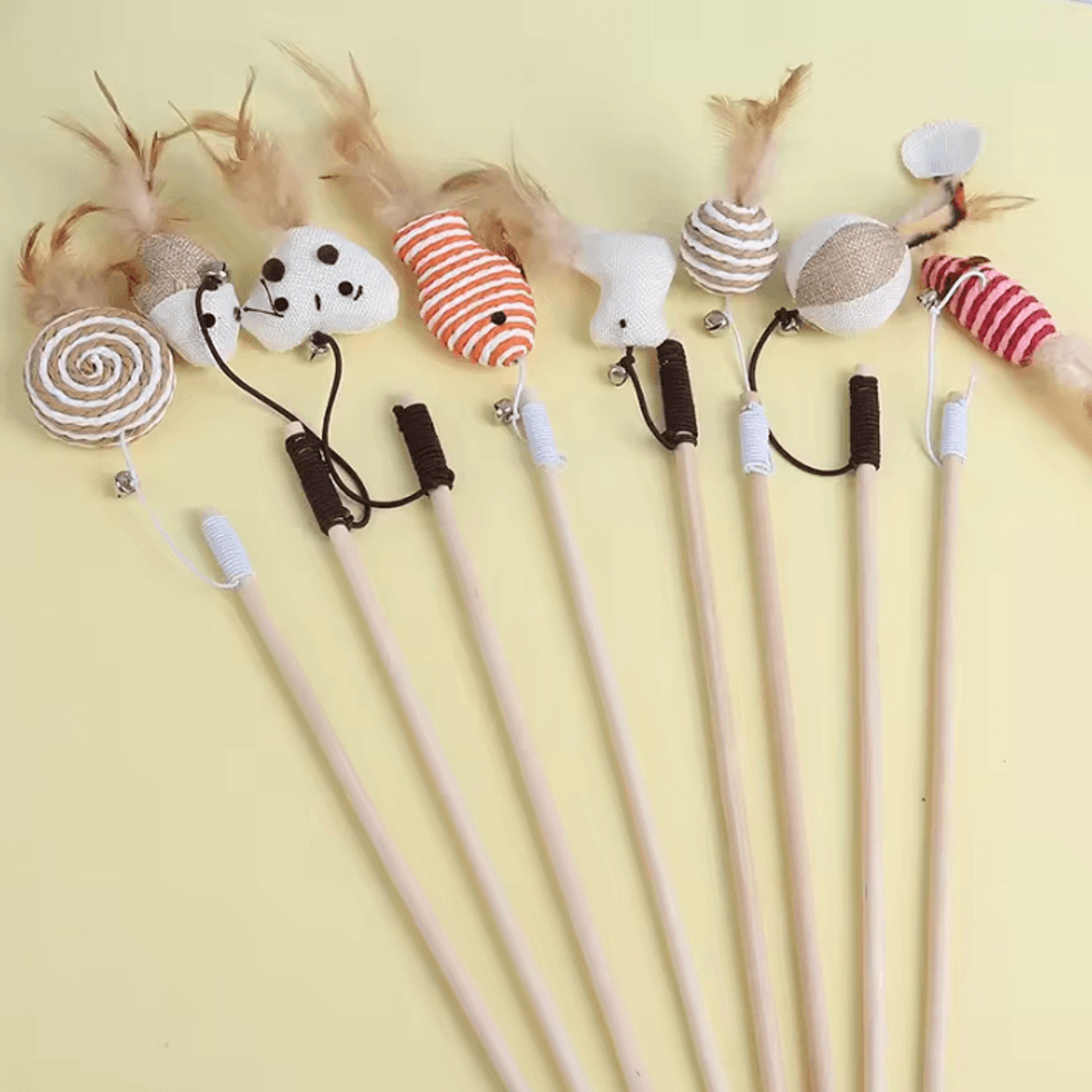 whiskerhunter mouse & feather cat teaser wand