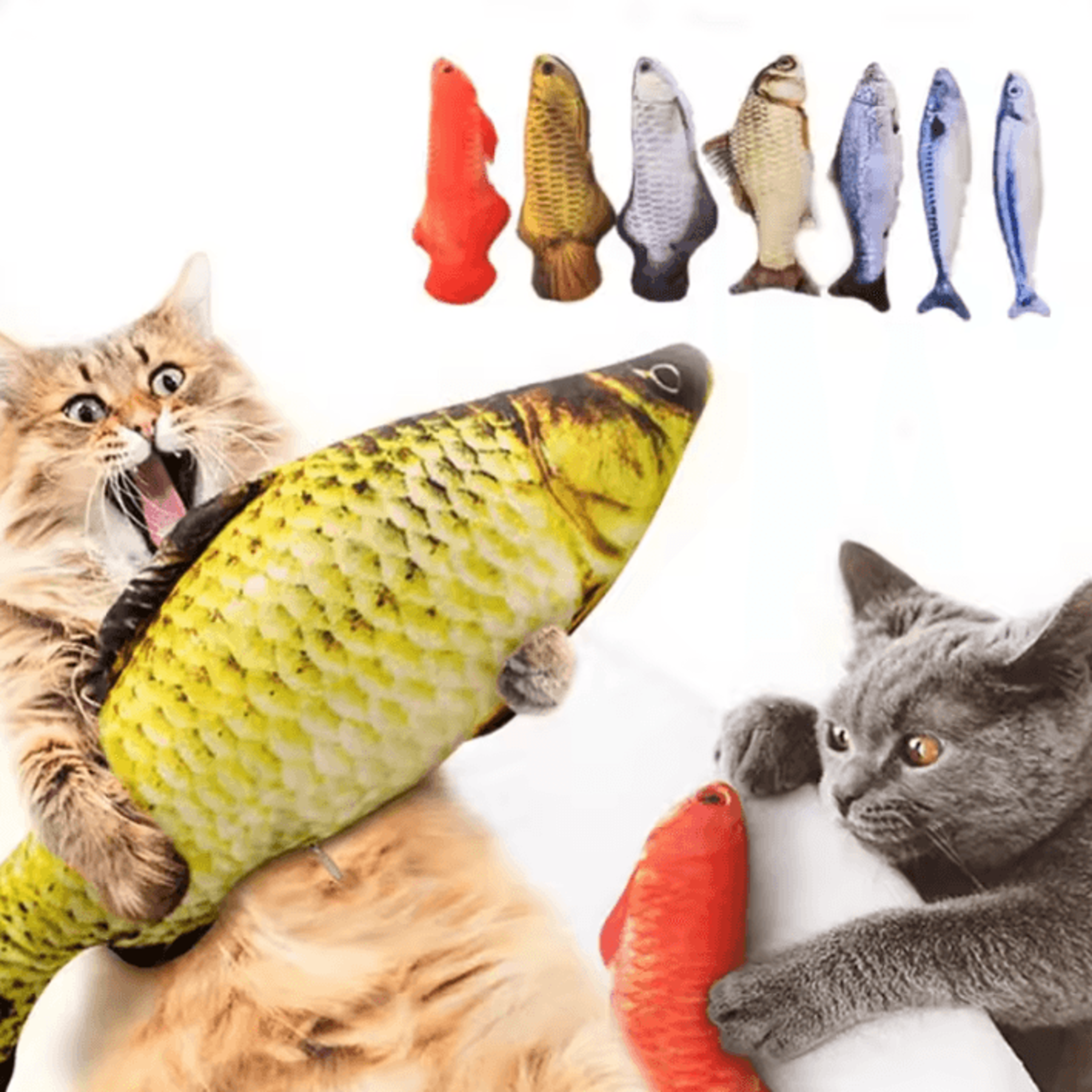 realcatch catnip fish plush toy