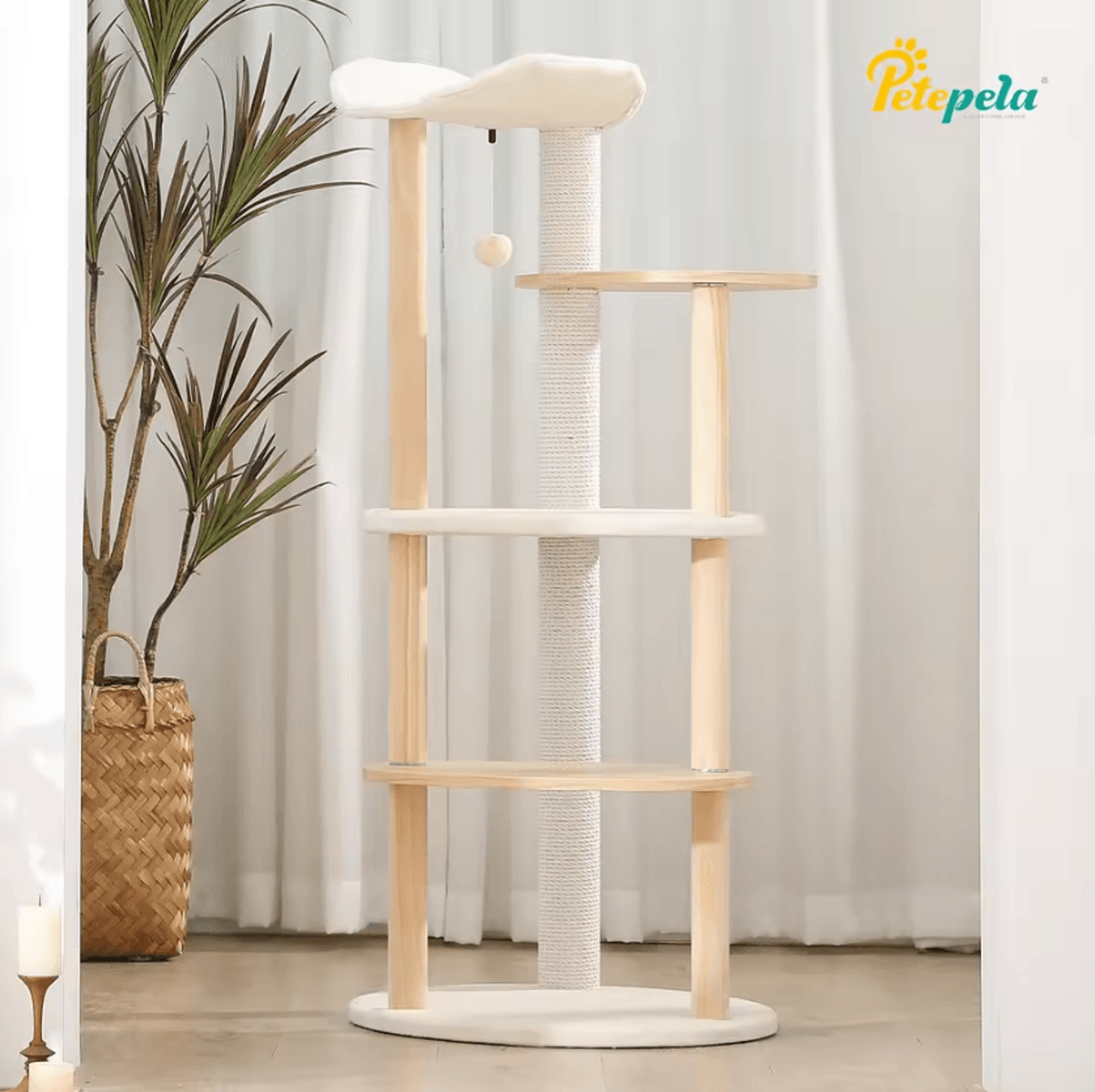 summitpaws wooden cat tree tower