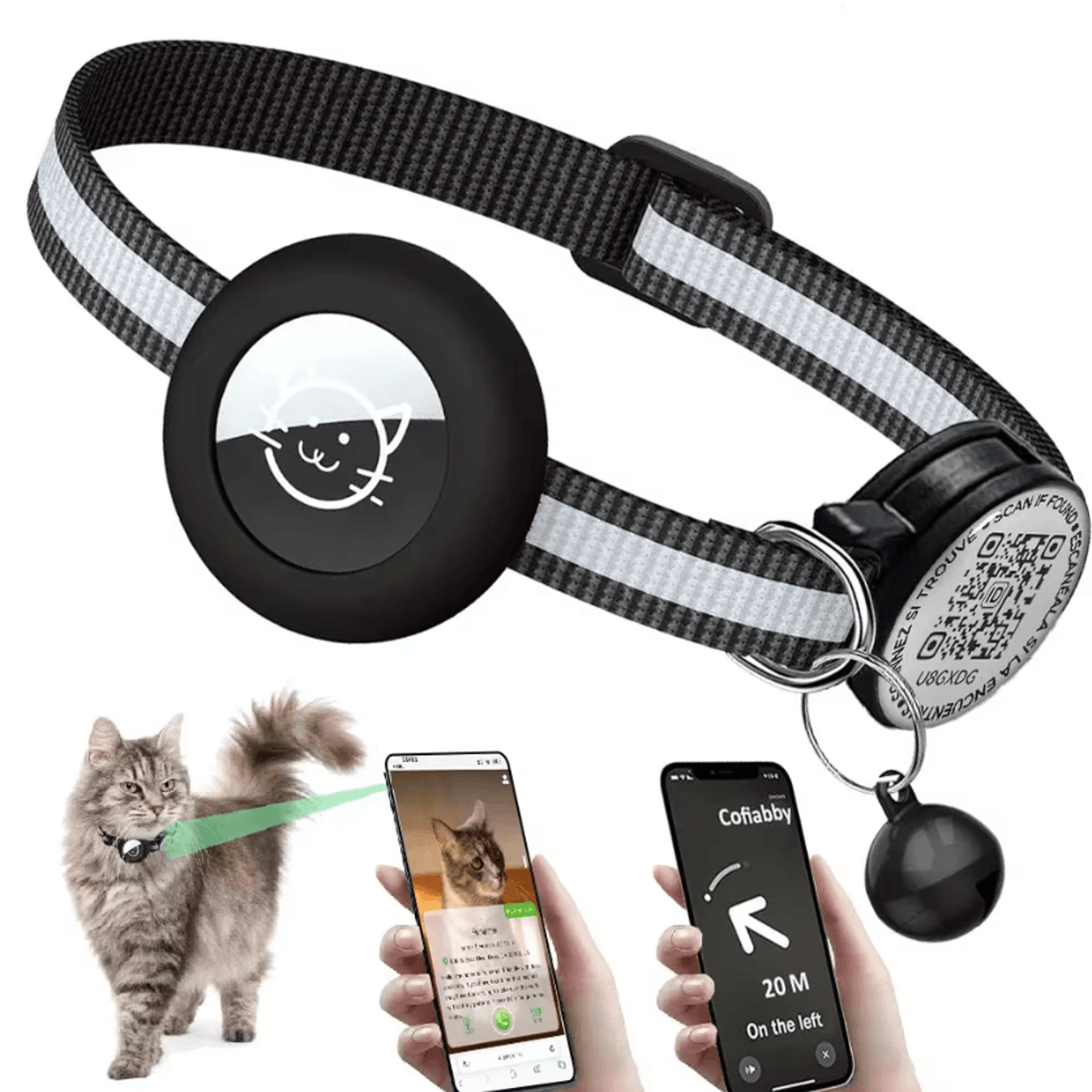 safetrack gps cat collar with airtag holder