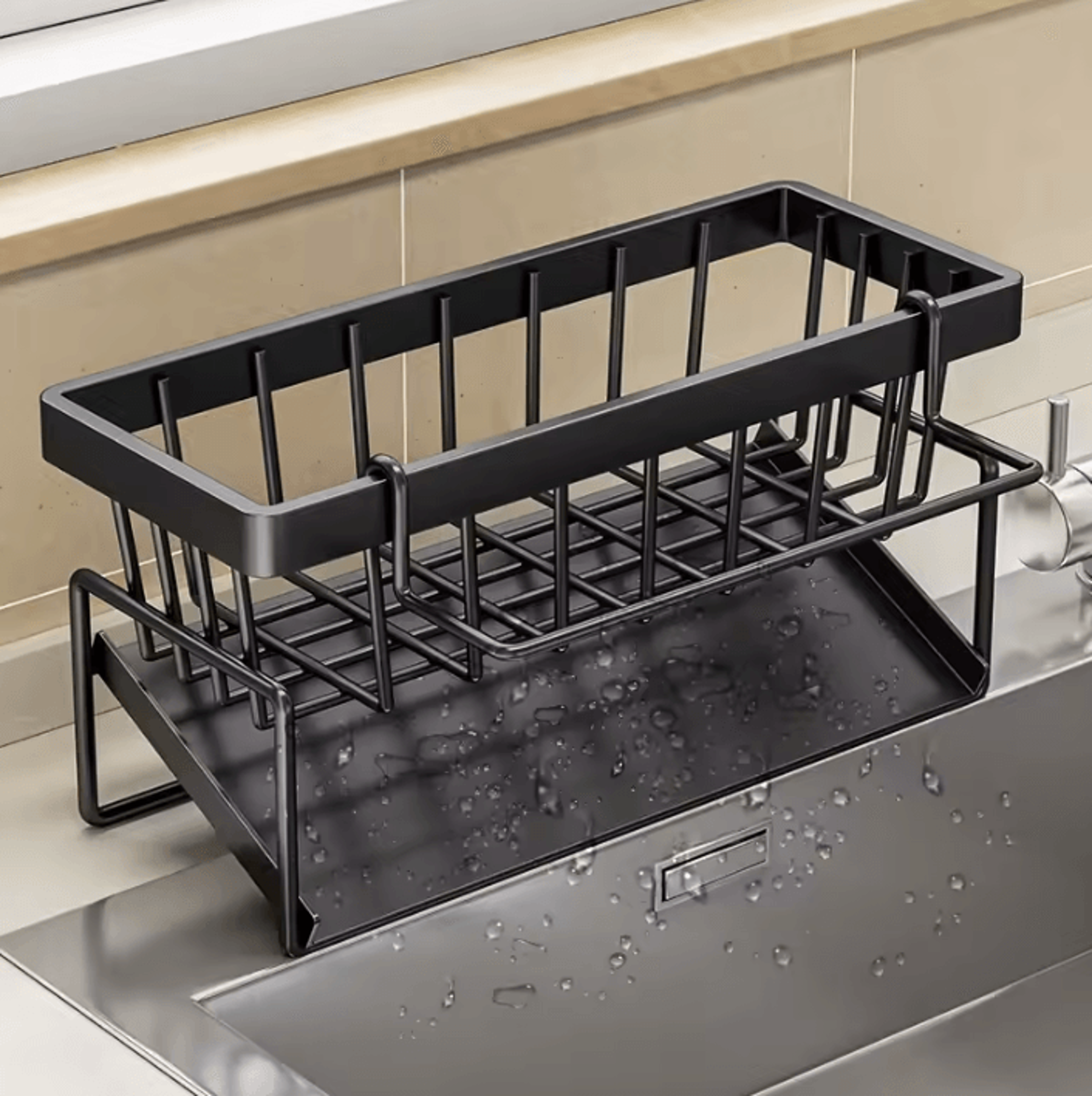 sinkmate stainless steel sink caddy organizer & kitchen sponge holder