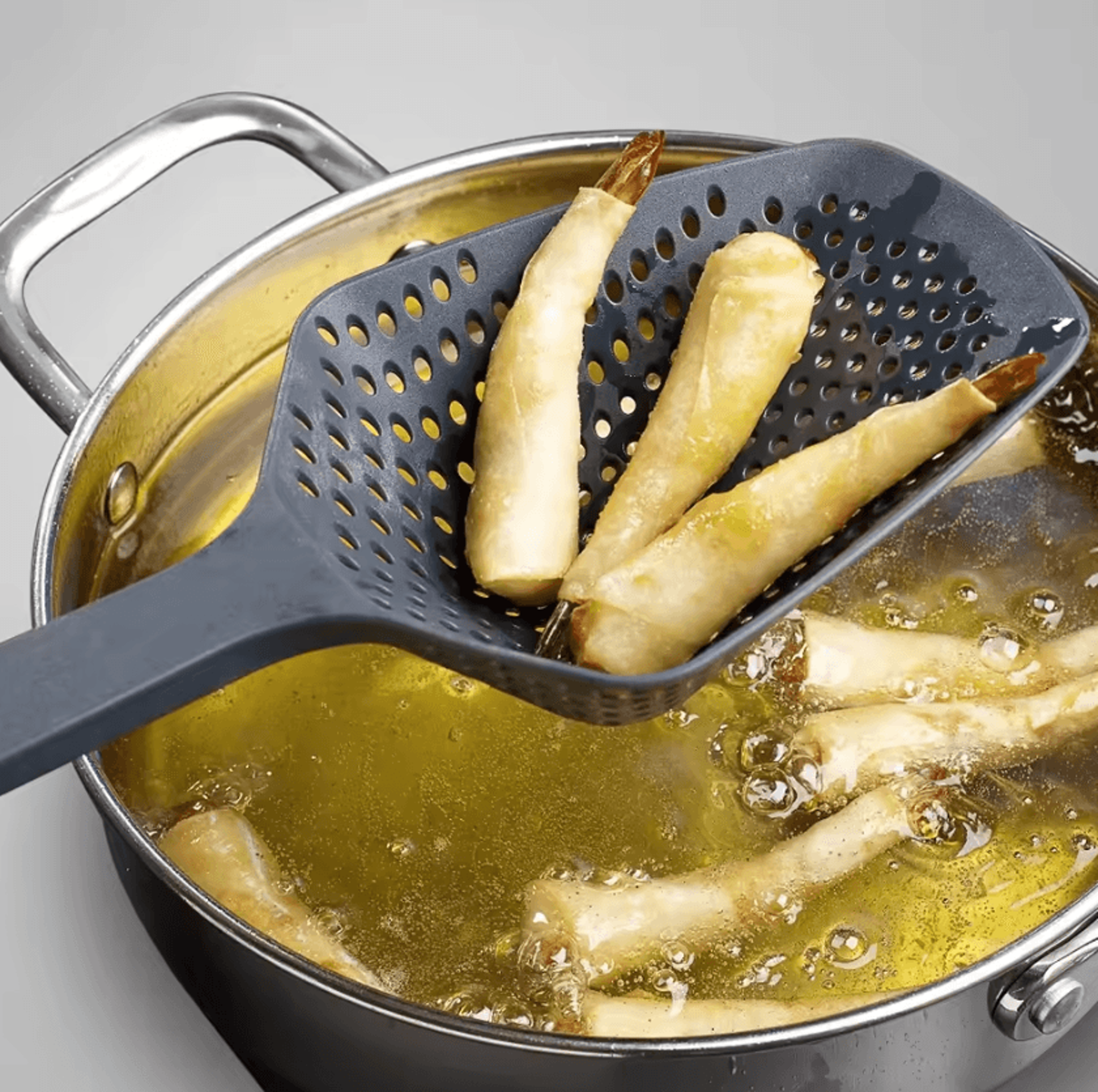 easydrain pasta strainer spoon & slotted serving scoop
