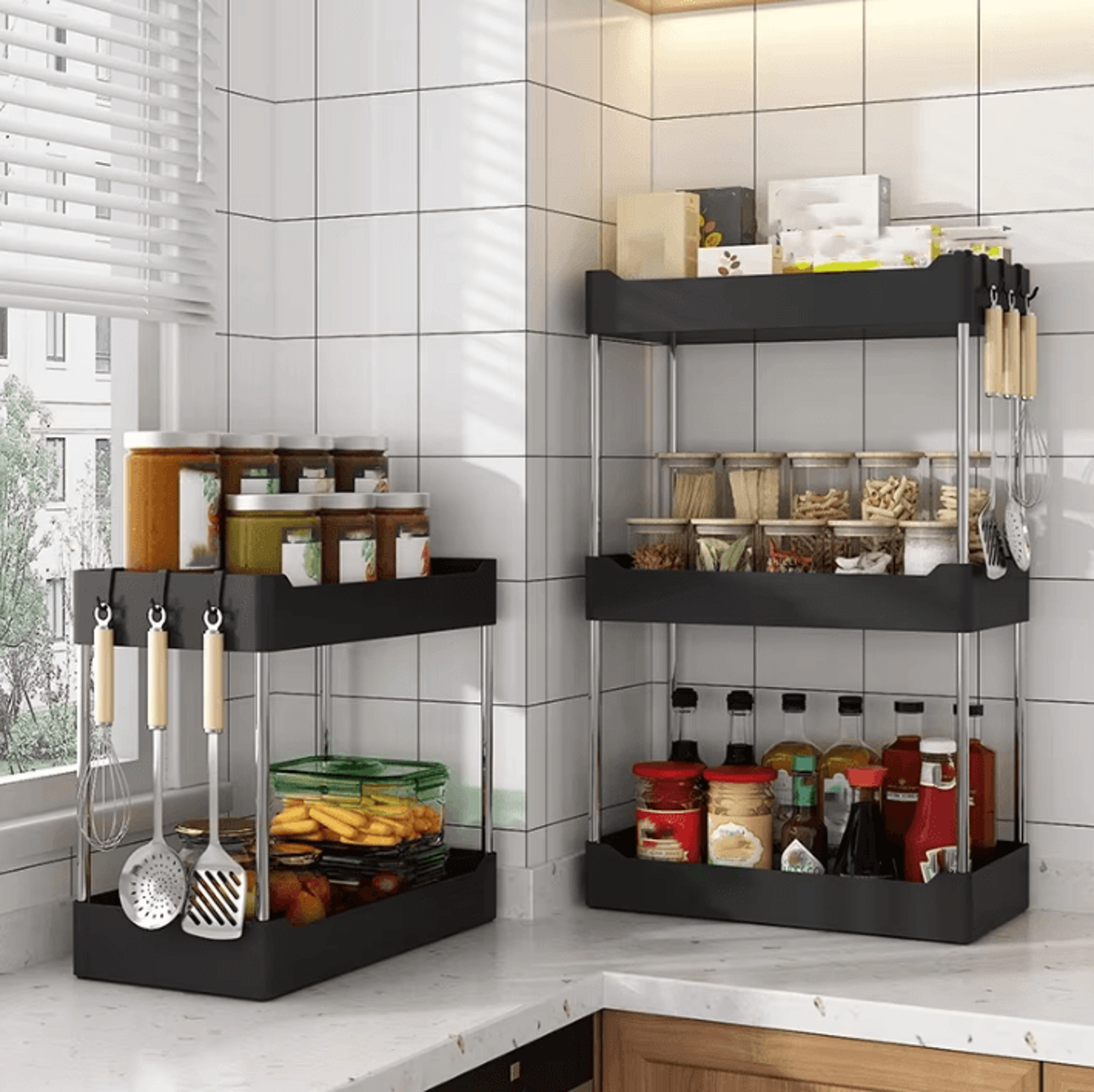 spicenest corner spice rack organizer & multi-layer seasoning storage shelf