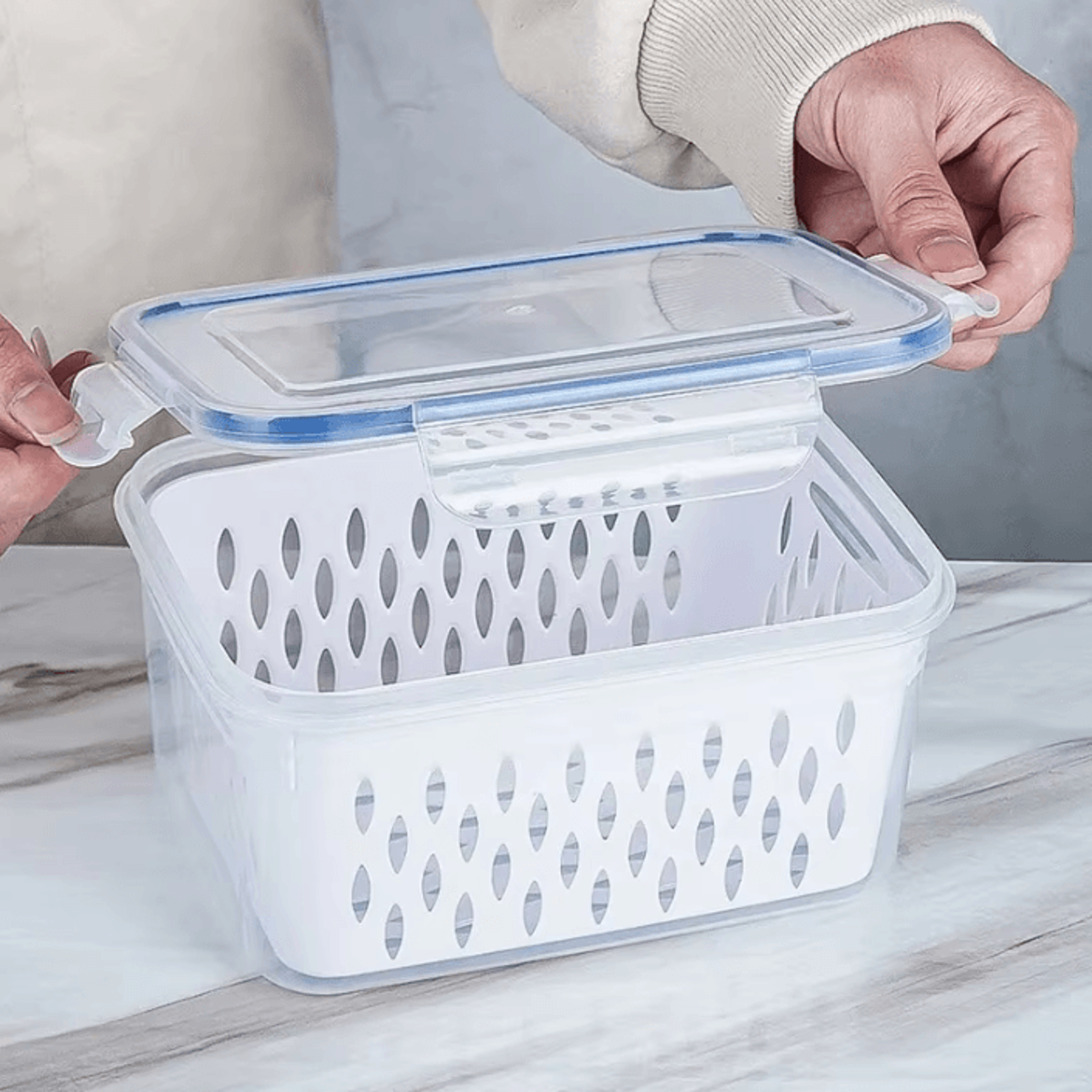 freshlock produce storage container & fruit vegetable keeper box