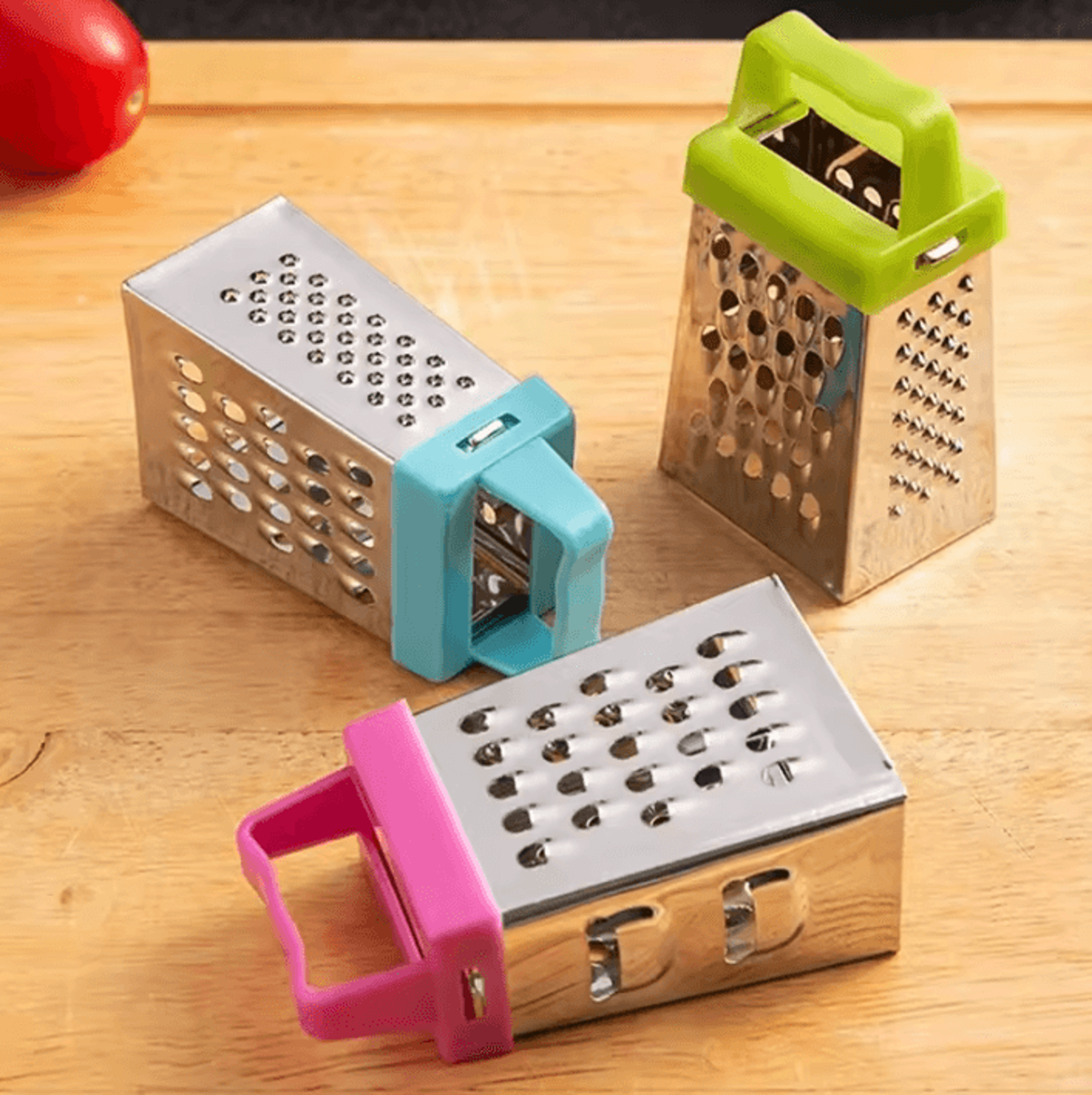 minichef 4-sided stainless steel grater & vegetable slicer tool