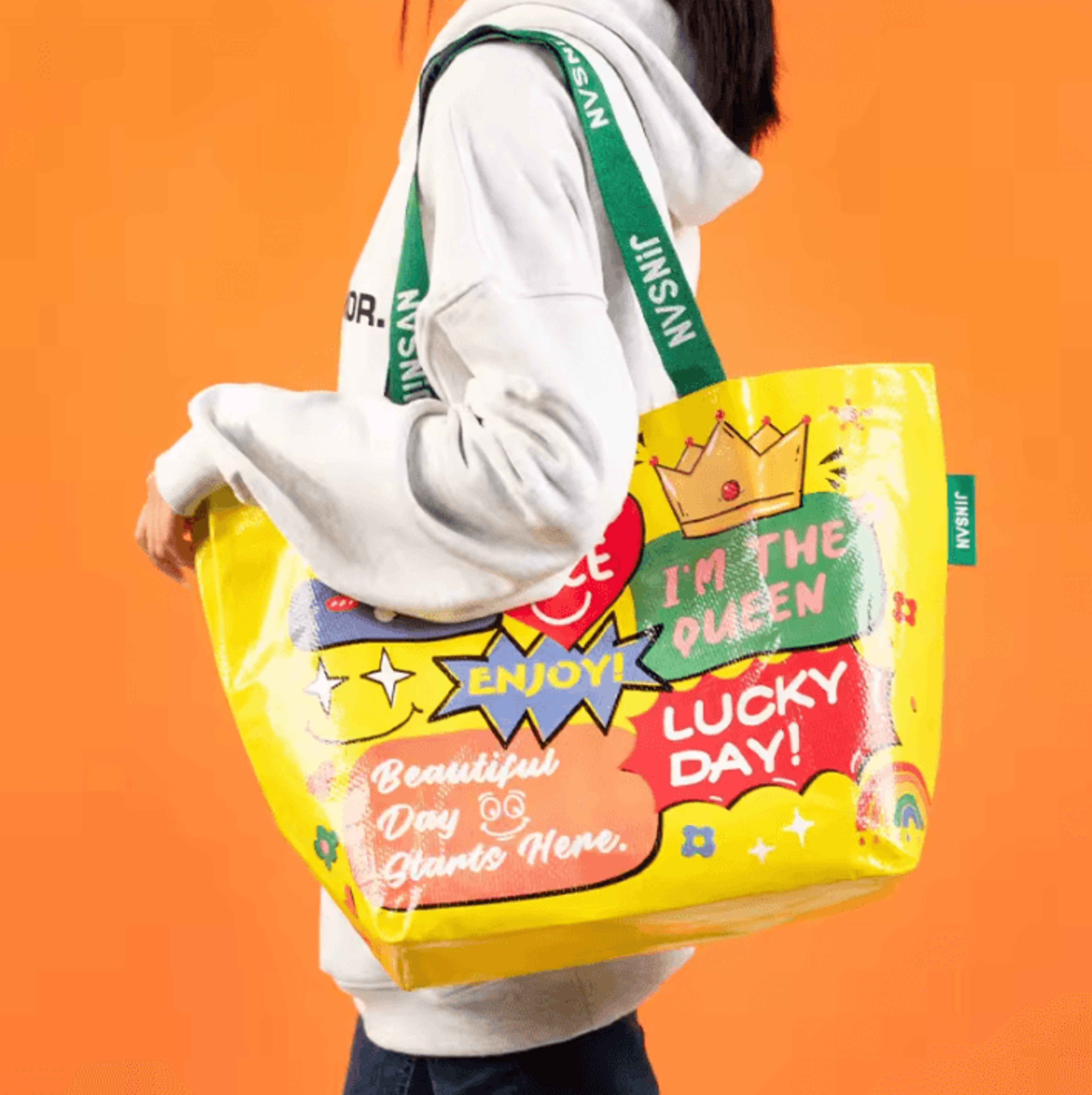 carryease large capacity shopping tote bag & reusable storage organizer