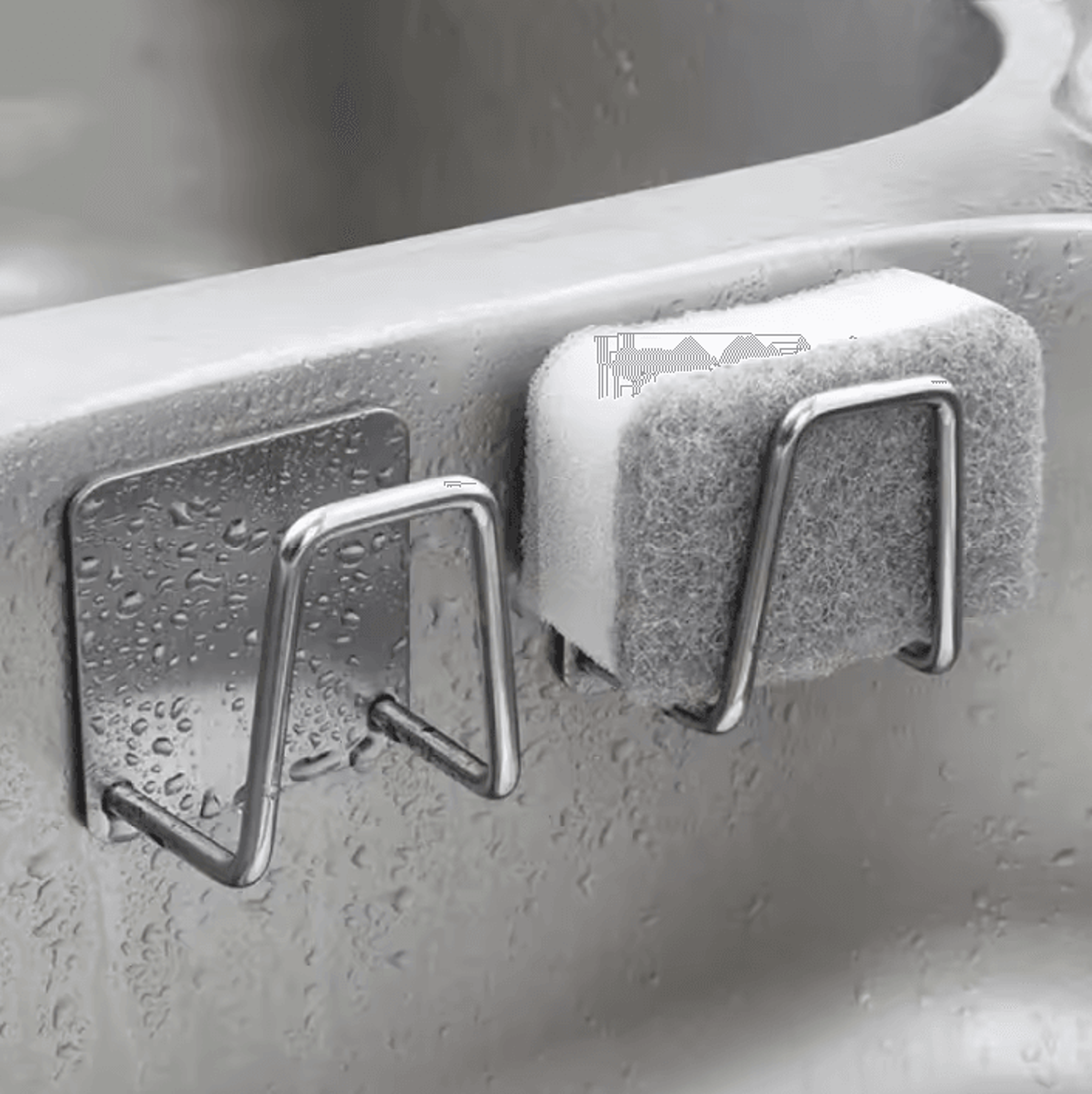 steelgrip self-adhesive sponge holder & stainless steel sink organizer