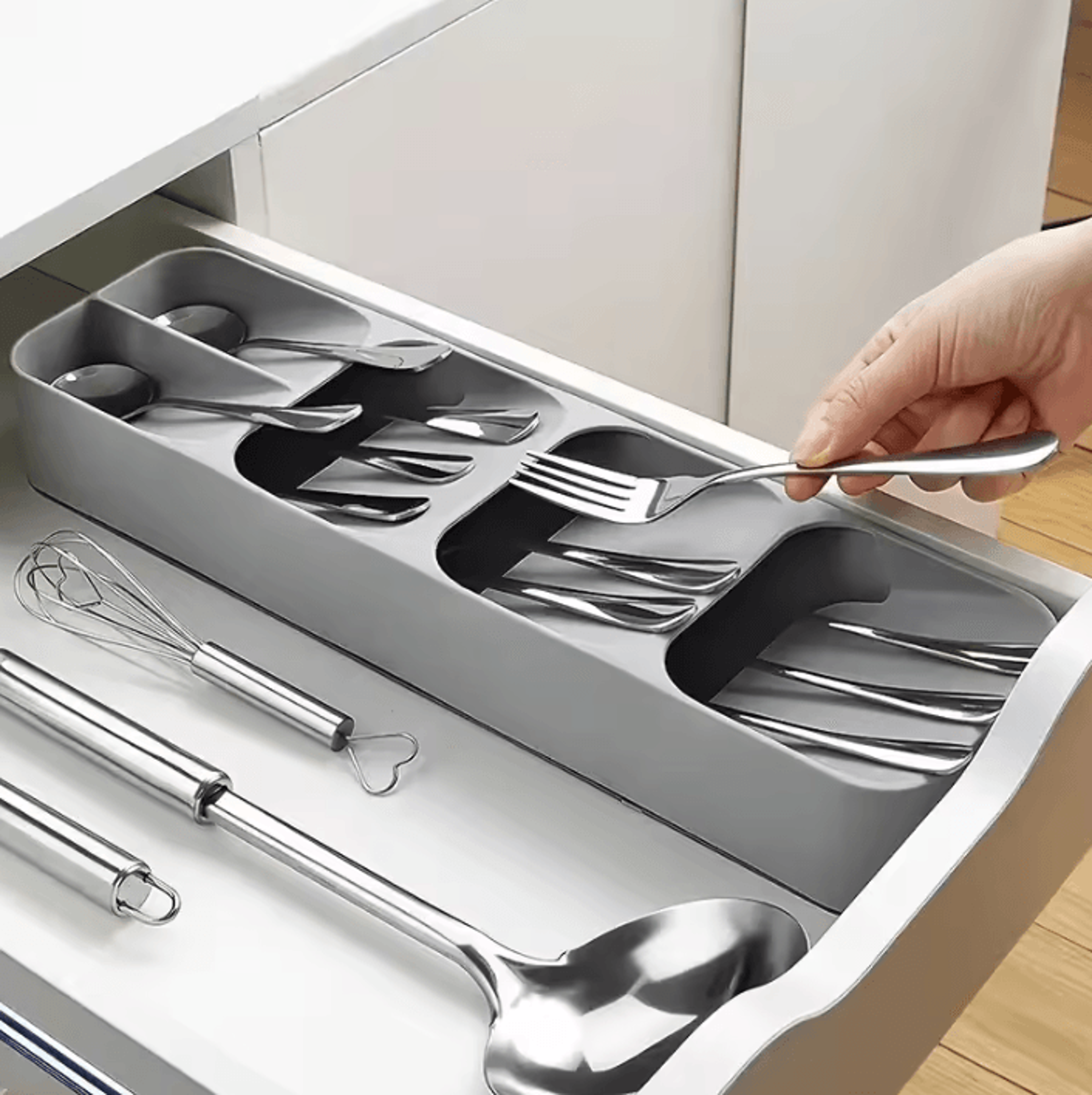 sortease cutlery organizer tray & kitchen drawer storage divider