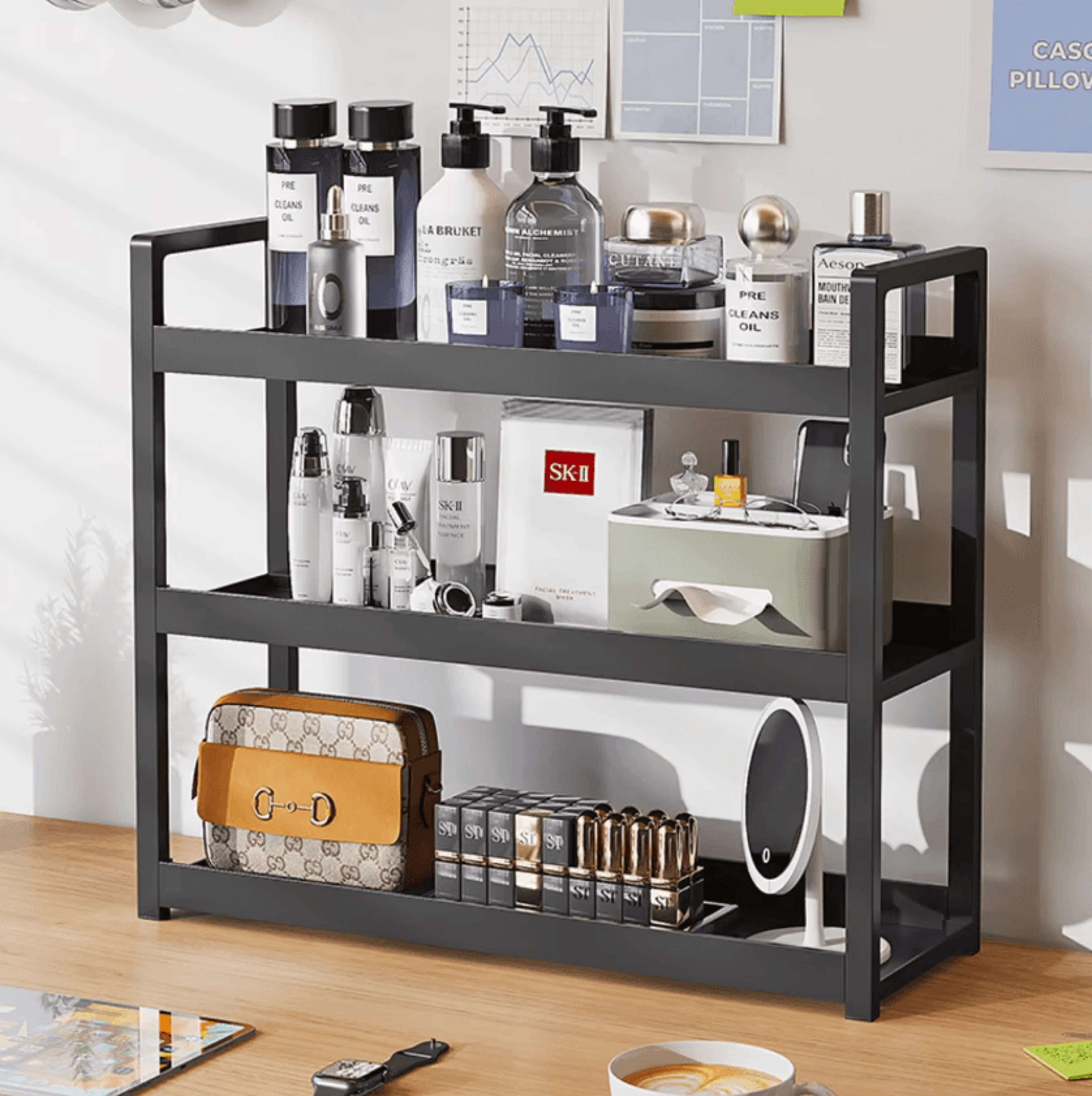 tierspace 3-tier desktop organizer shelf & space-saving storage rack