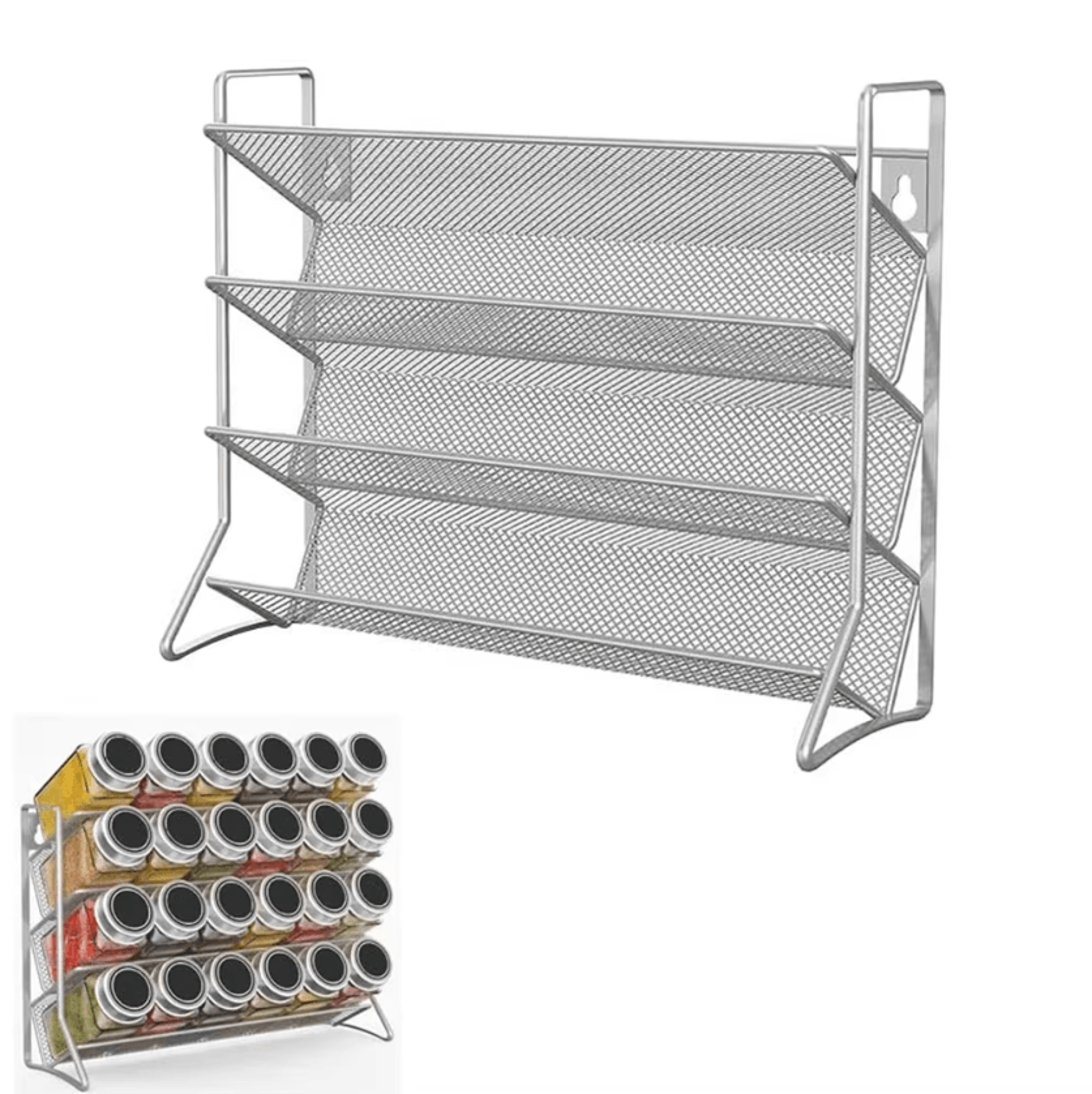 spicetower 4-tier wall-mounted spice rack & kitchen cabinet organizer