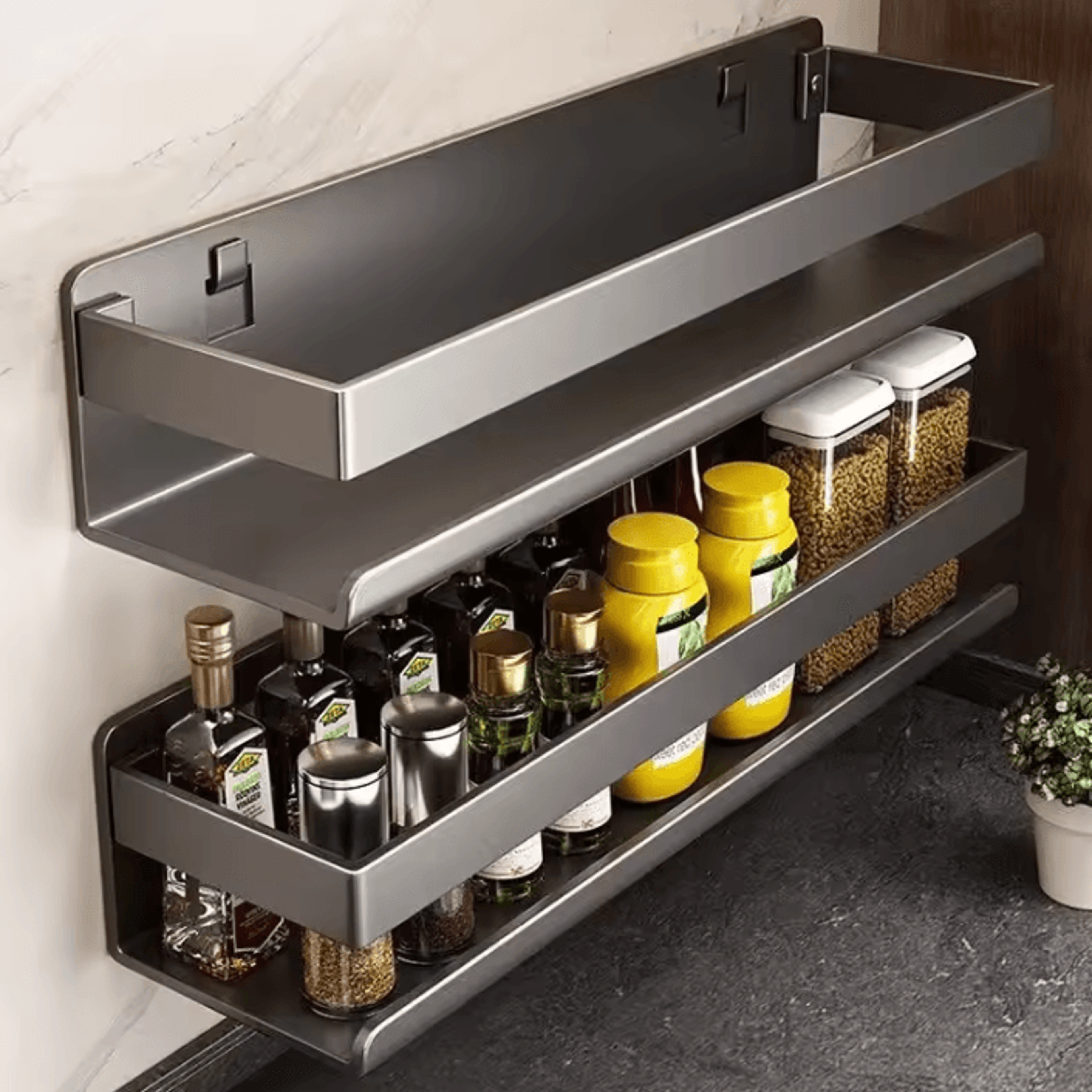 slaterack wall-mounted spice organizer & multifunction seasoning storage shelf