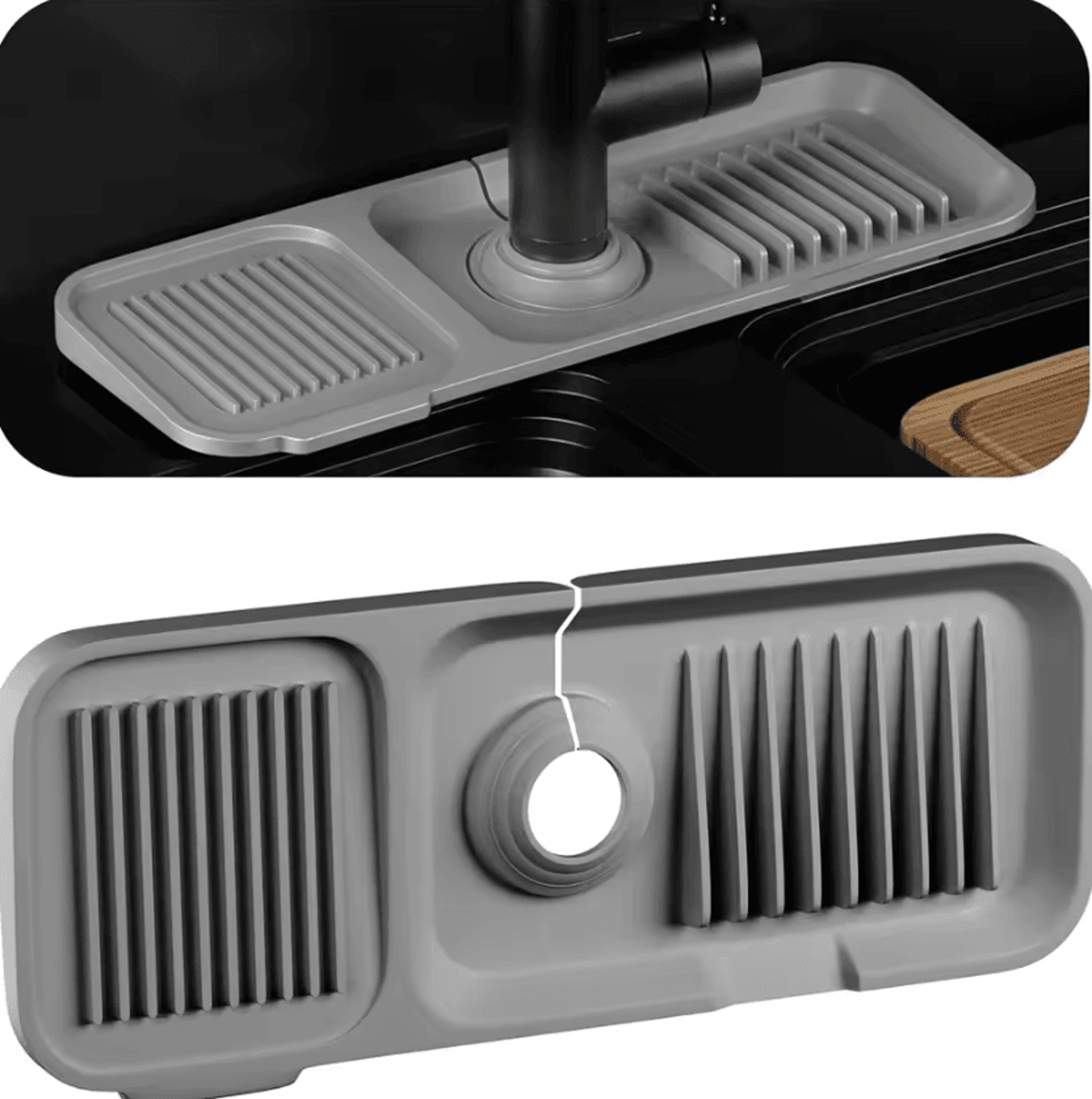 splashguard pro sink splash guard mat & faucet drip catcher tray