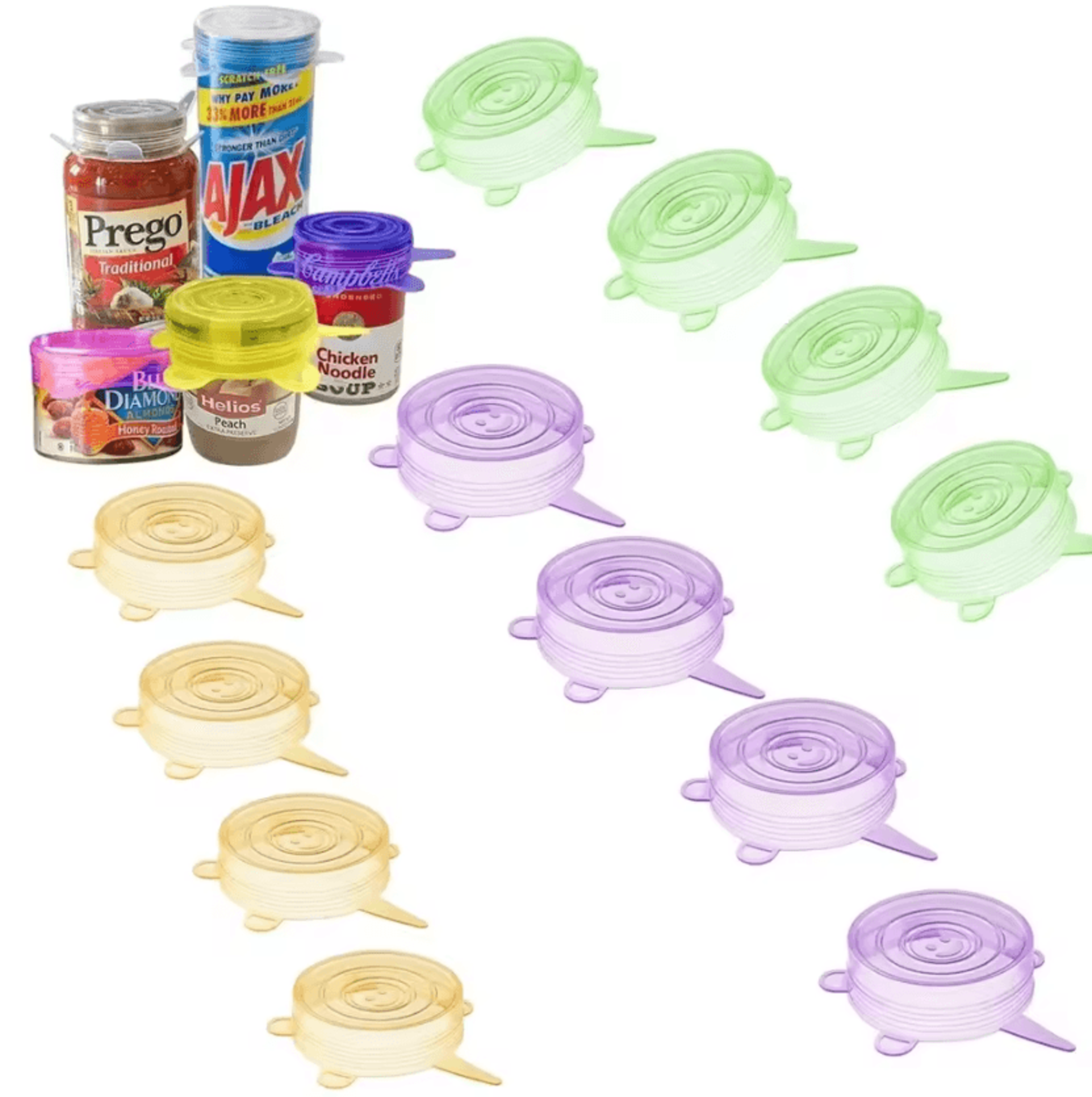 freshseal reusable silicone can covers set (12-pack)