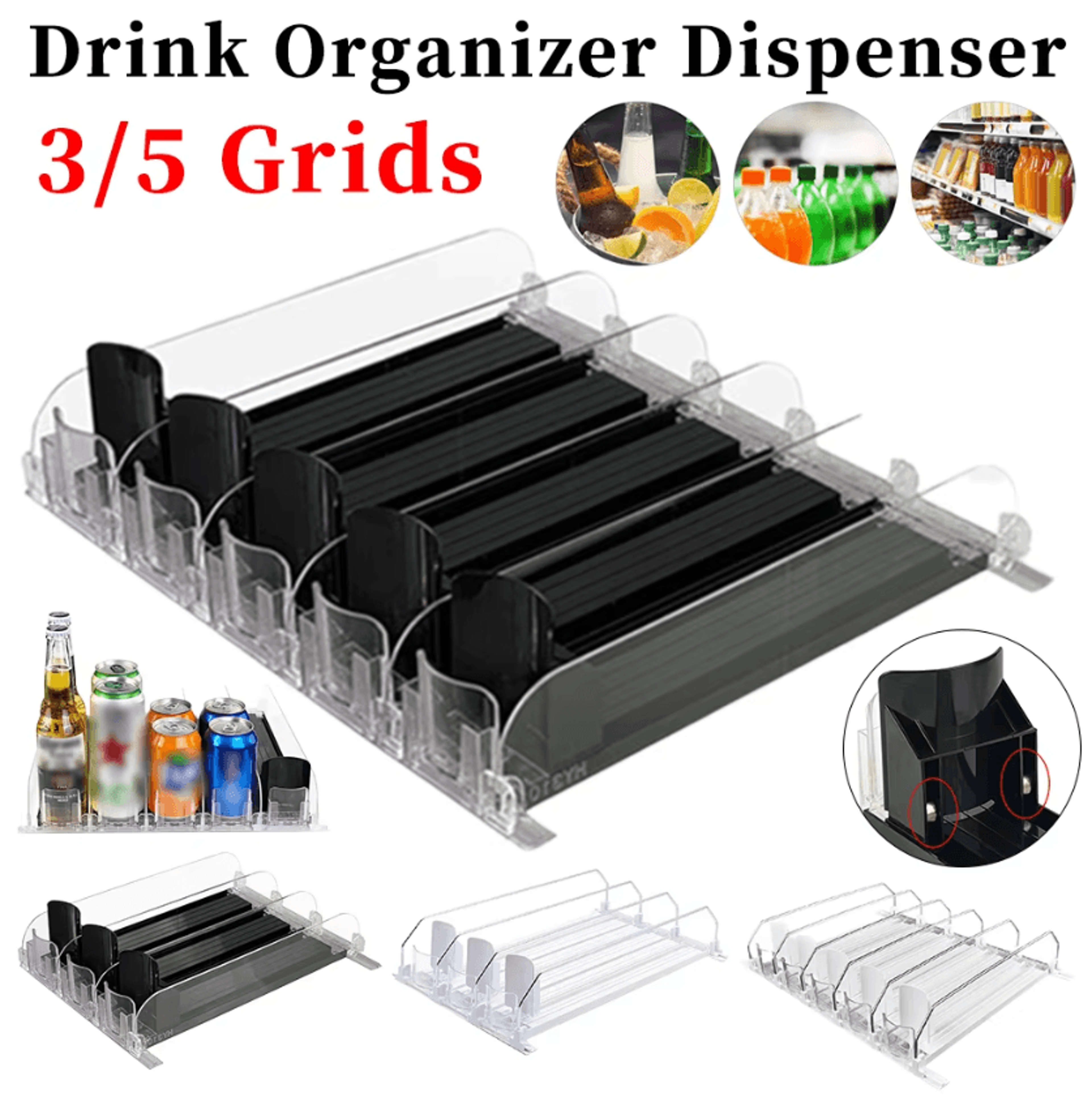 glideflow auto-feed beverage can organizer rack