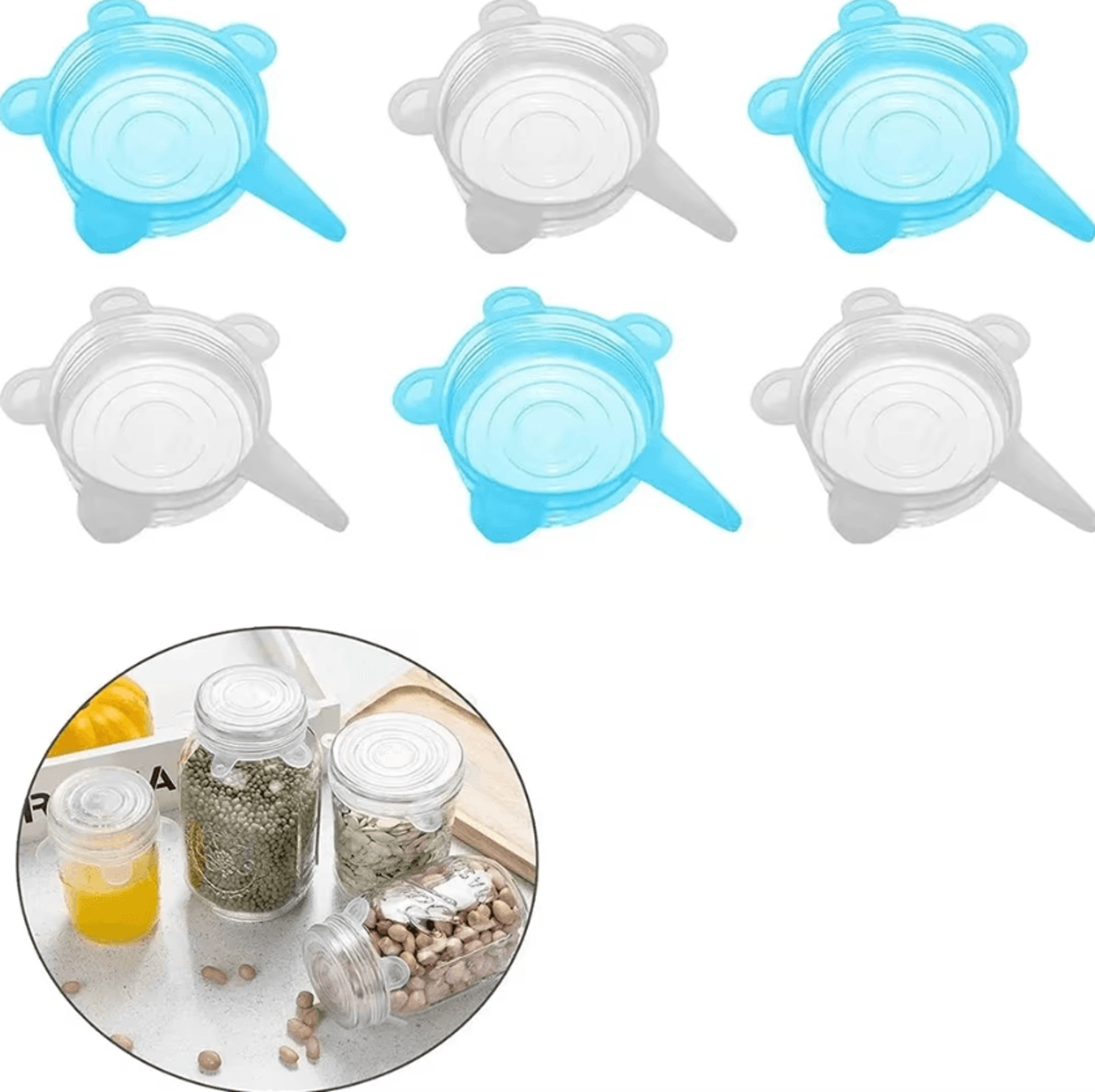 freshseal mini silicone stretch lid set (6-pack)