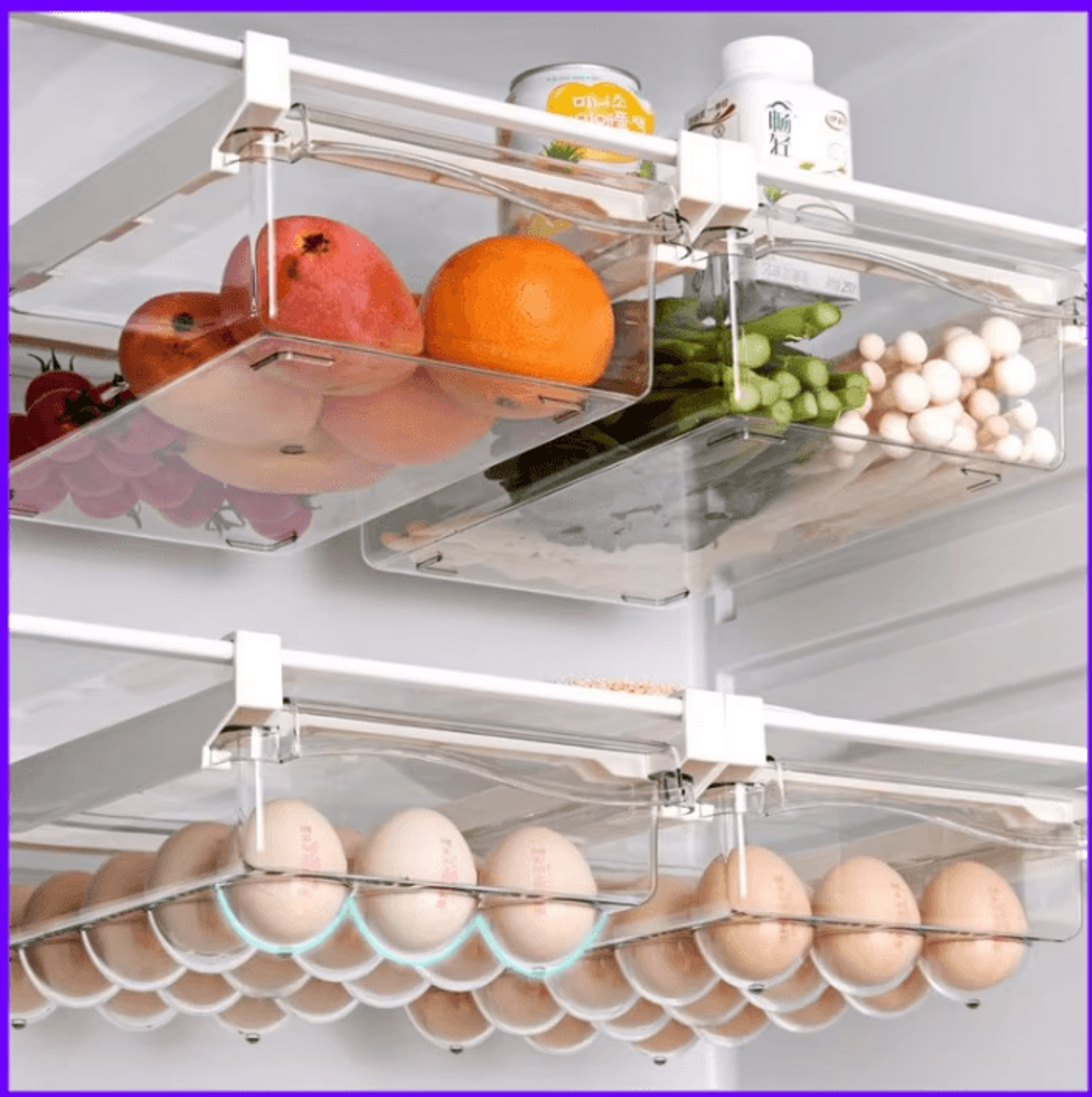 slidefresh under-shelf refrigerator storage drawer