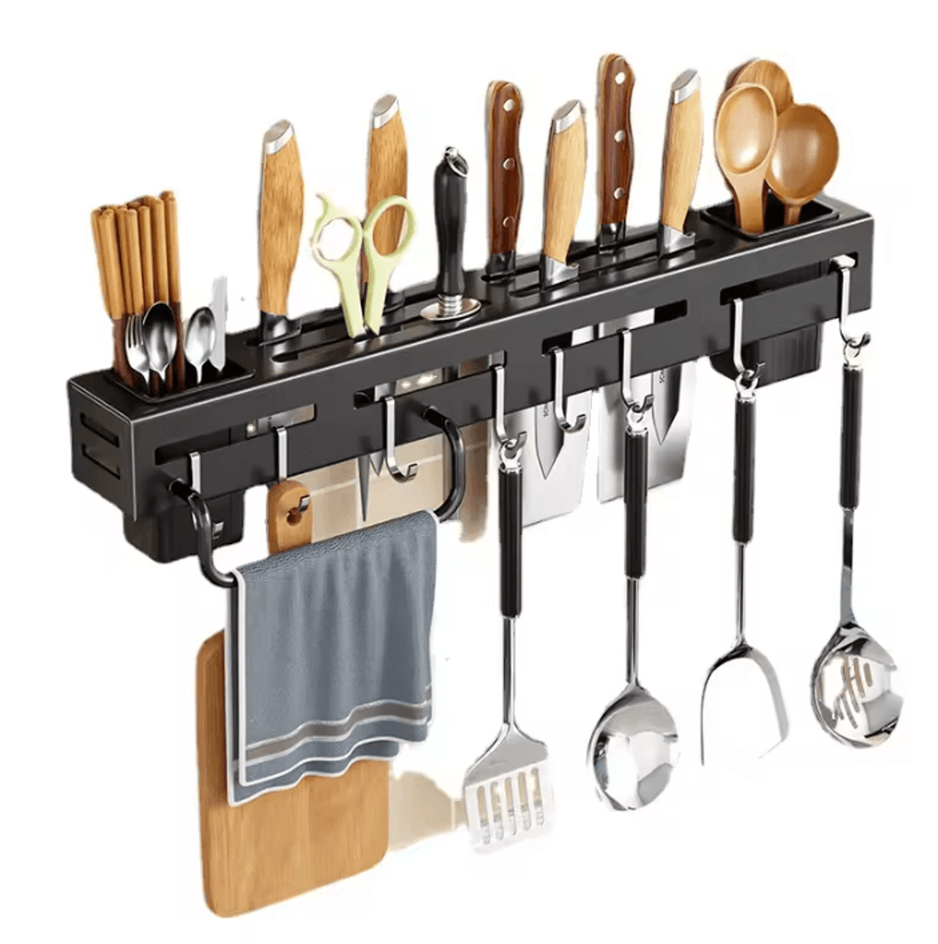 steeledge wall-mounted knife & utensil organizer rack