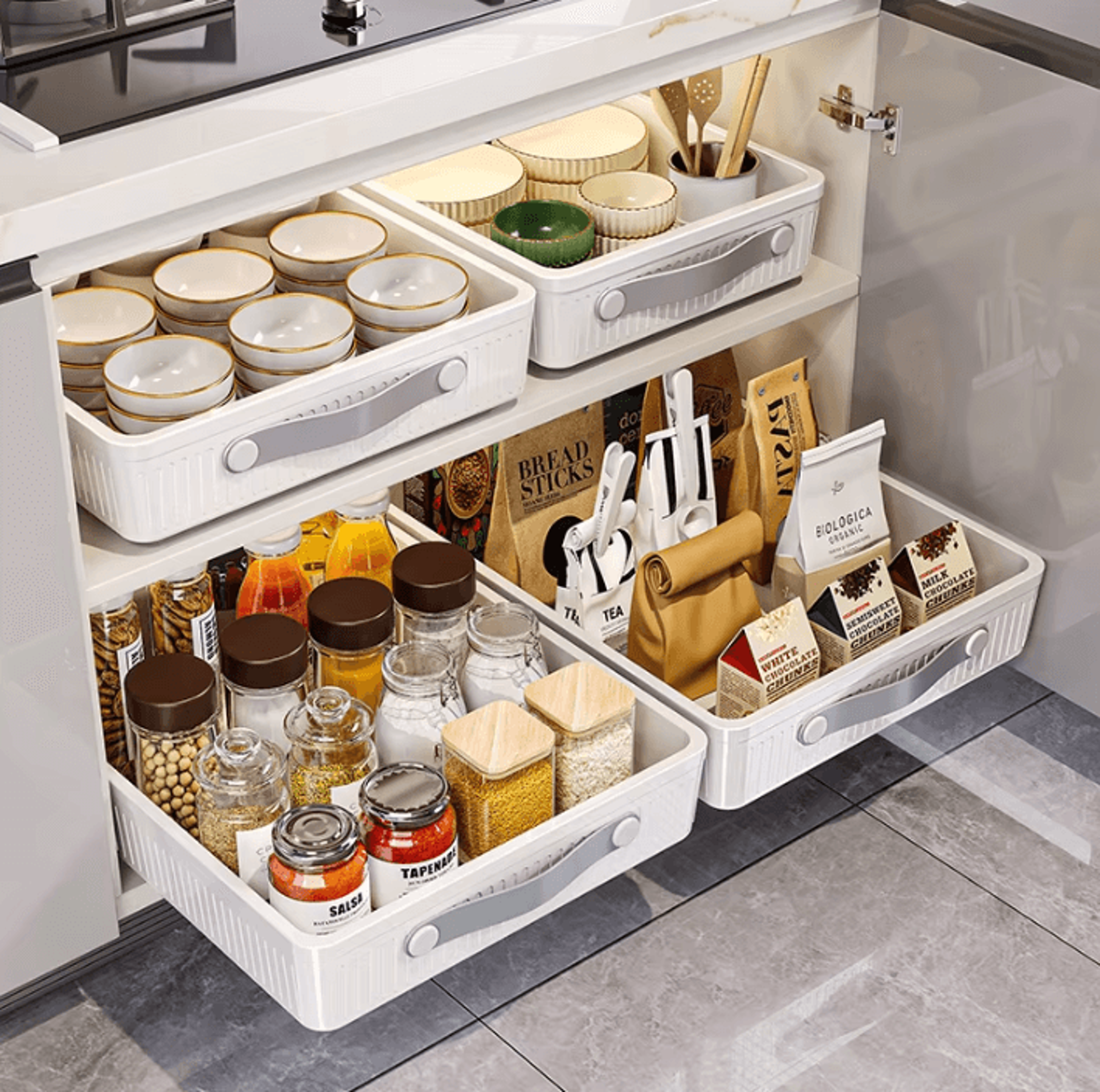 glideease pull-out cabinet storage drawer