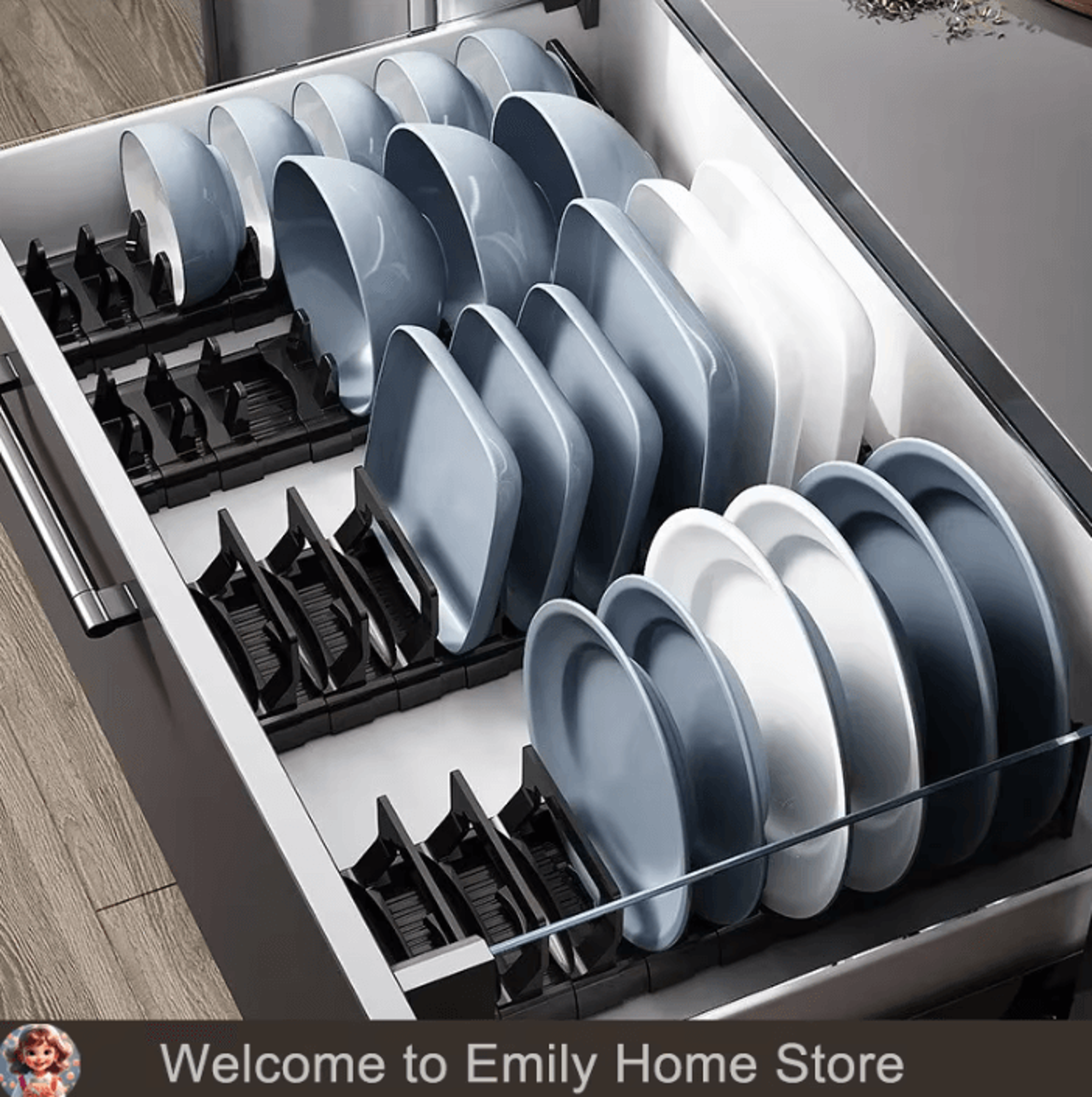 slideflex adjustable under-cabinet dish storage rack
