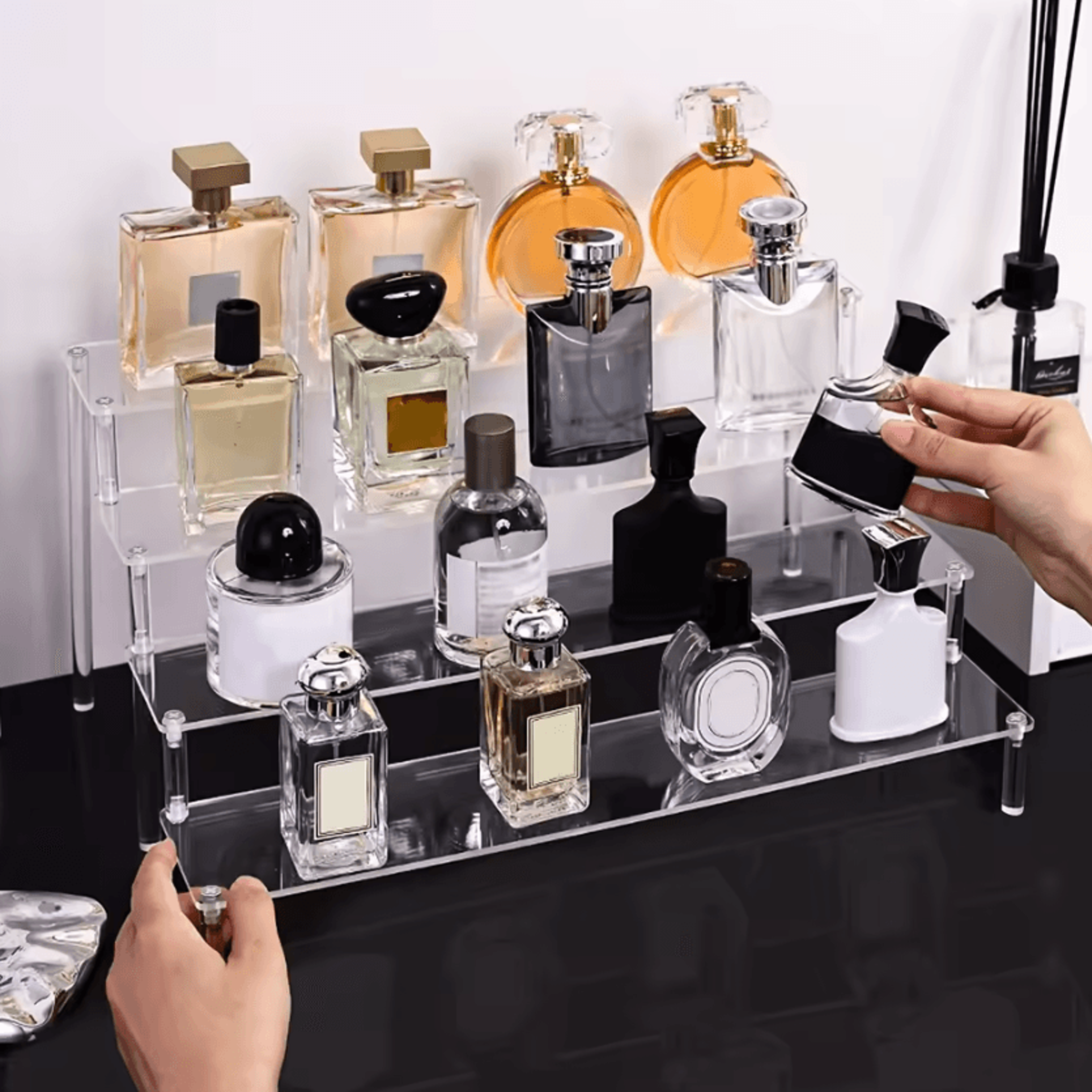 crystaltier acrylic perfume & cosmetic display stand