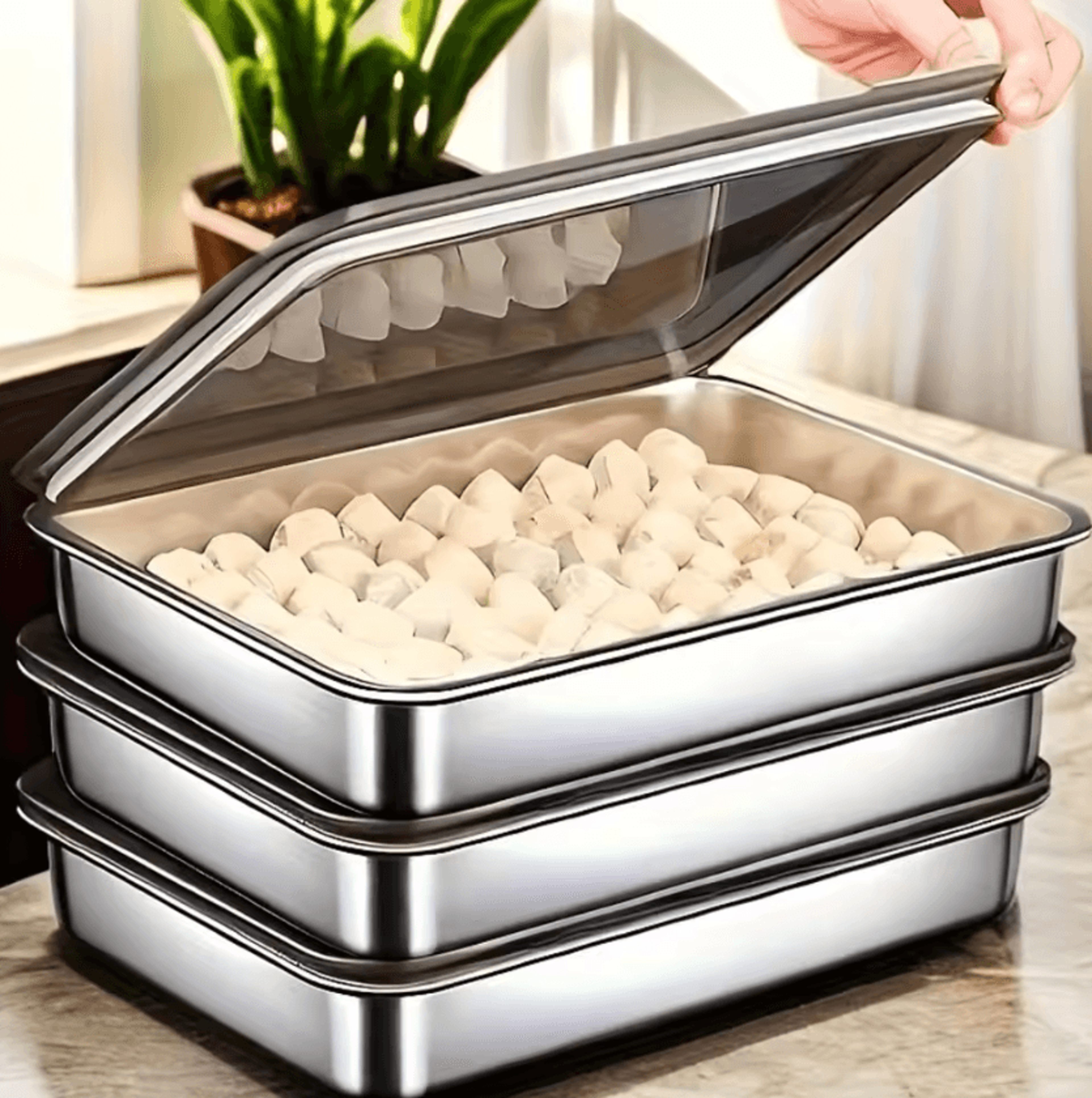 bakemaster stainless steel baking pan set with lids