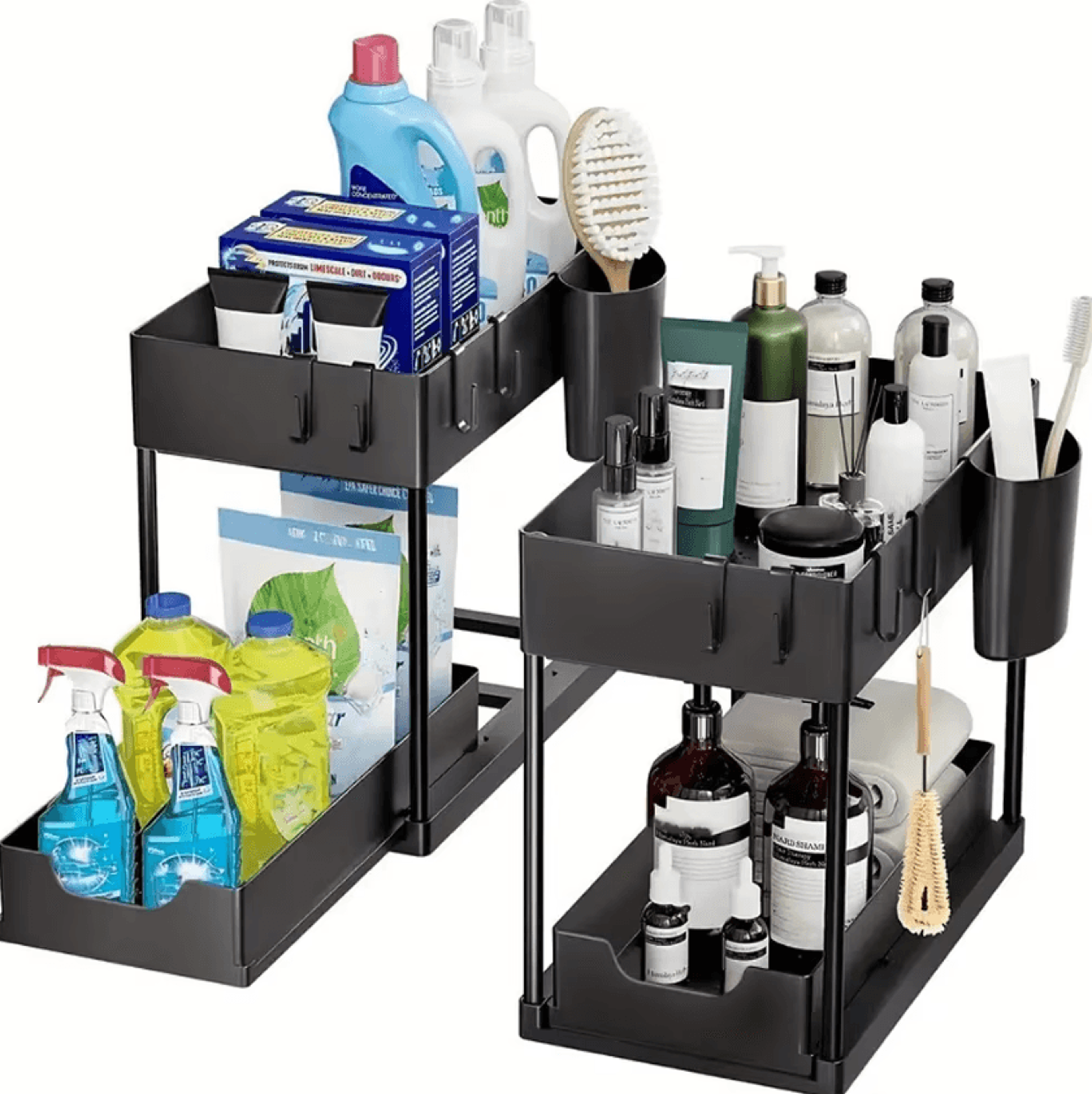 slidenest 2-tier under sink sliding organizer rack