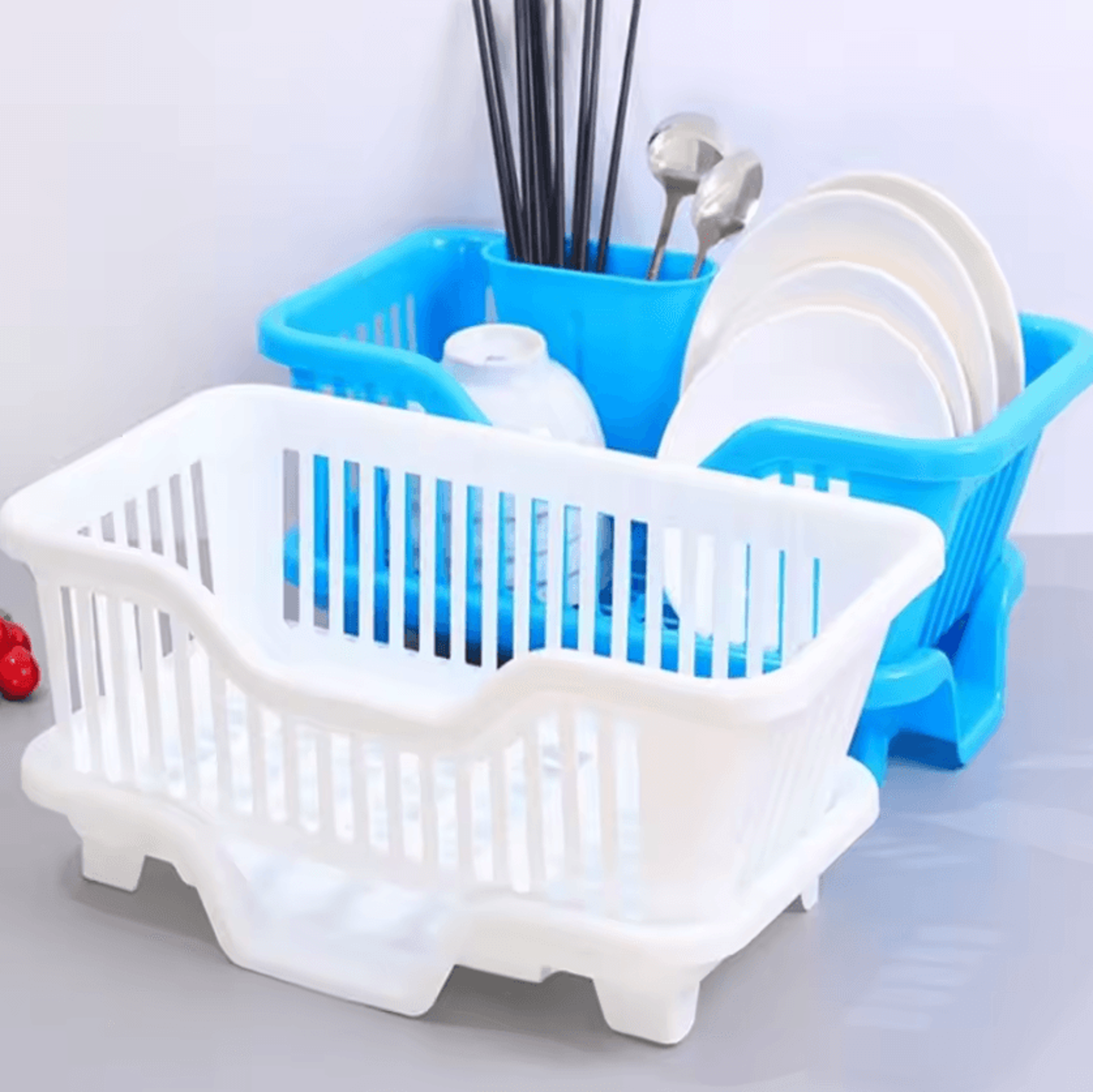 drainflow kitchen dish drying rack with drain board