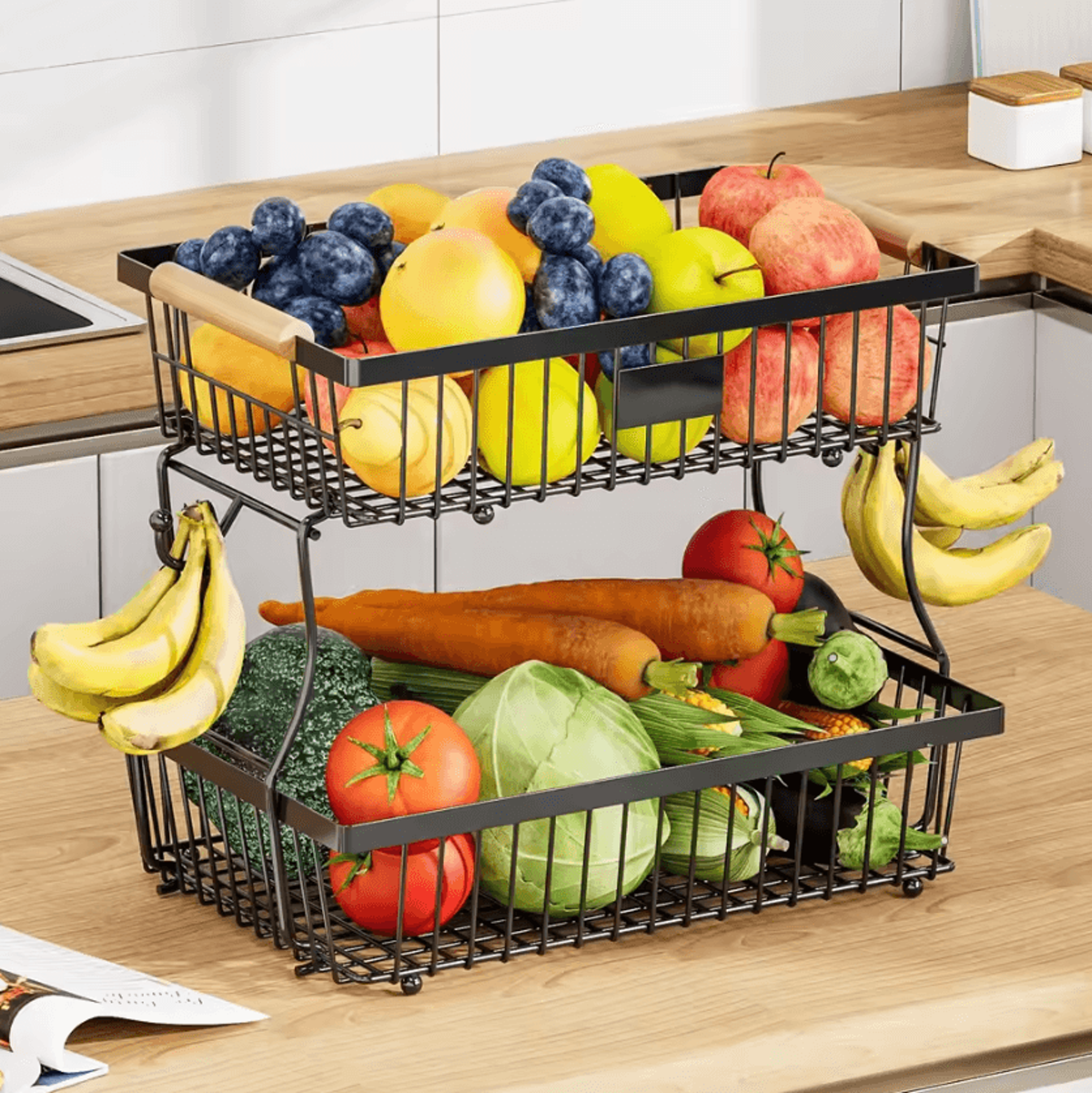 harvesttier double-layer fruit & vegetable storage stand