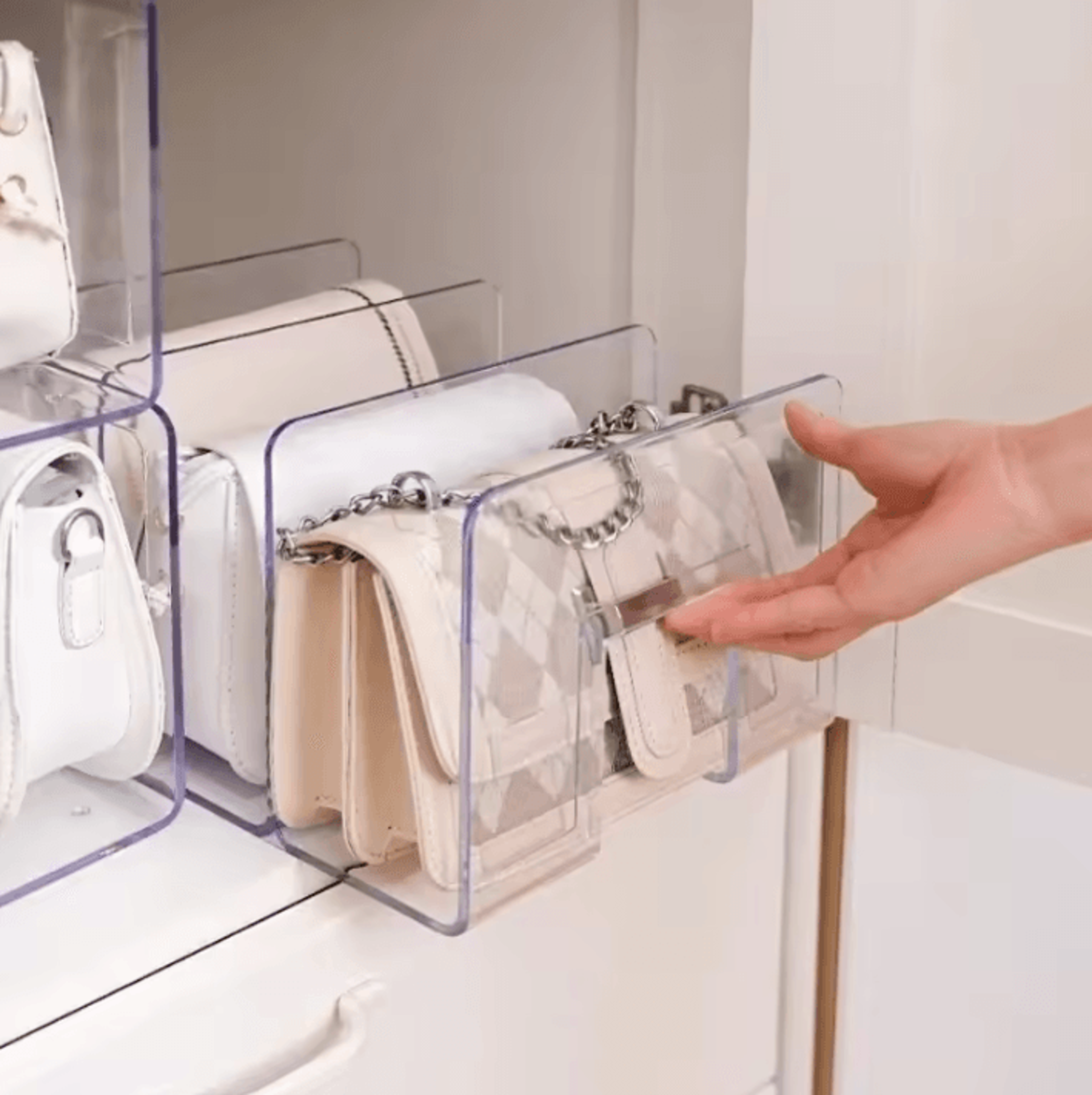 handbag storage organizer rack wardrobe divider shelf bag storage rack transparent purse handbag divider shelf bags disp